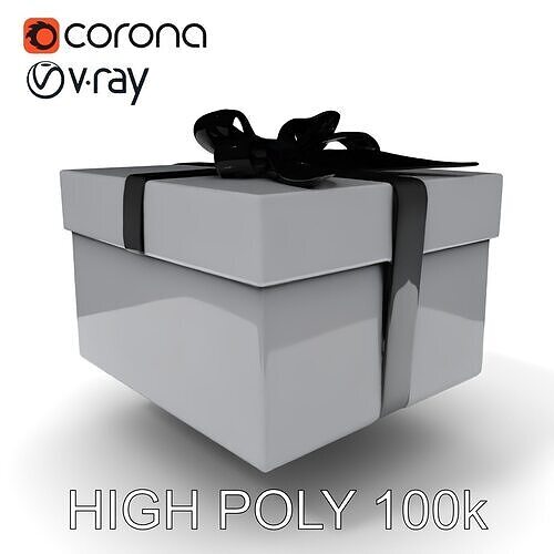 Elegant Black Gift Box Model Pack Texture