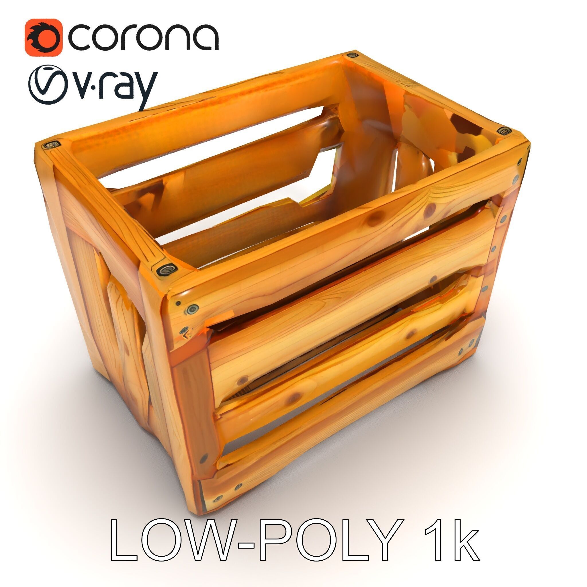 Wooden Crate Model Pack with Detailed Textures Low-poly 3D model_7