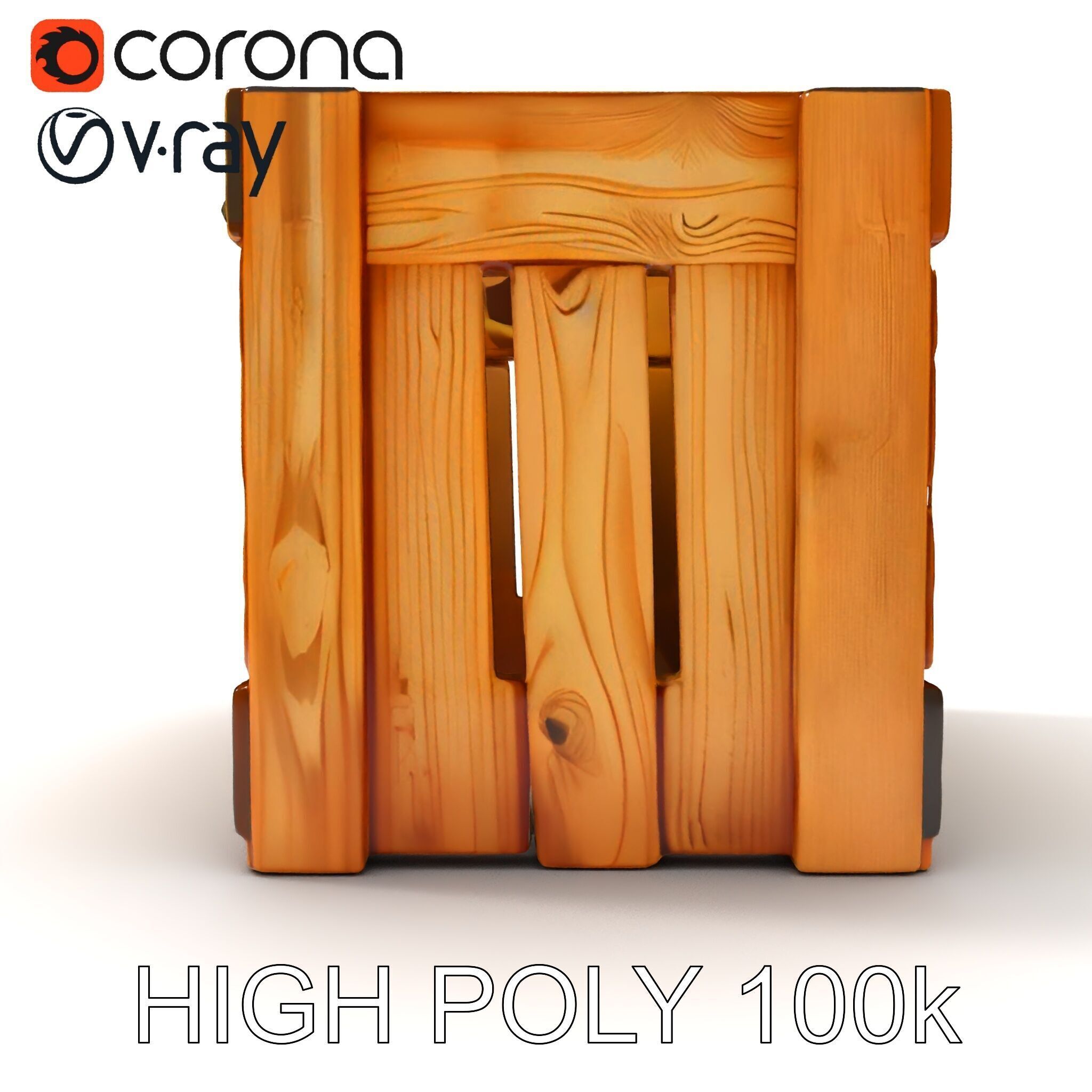Wooden Crate Model Pack with Detailed Textures Low-poly 3D model_34