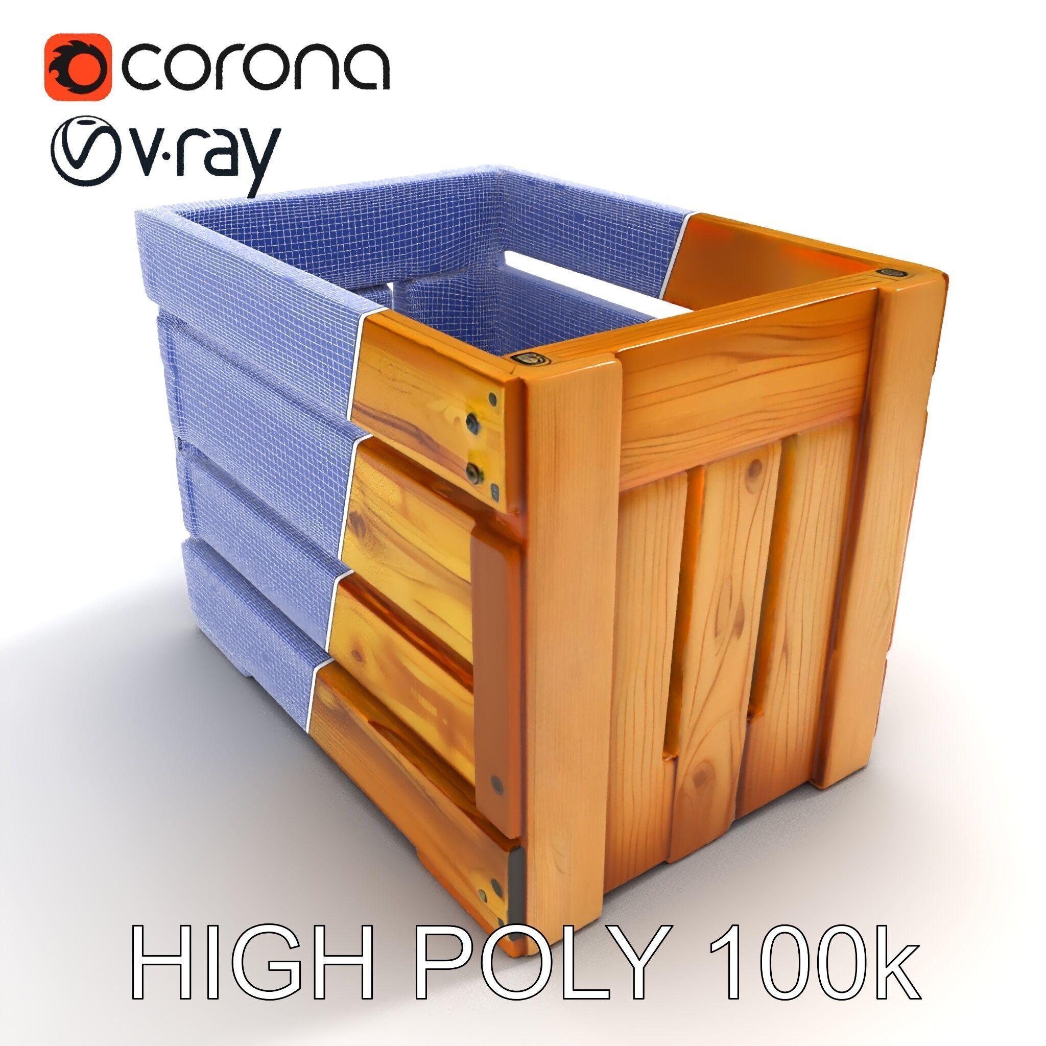 Wooden Crate Model Pack with Detailed Textures Low-poly 3D model_8