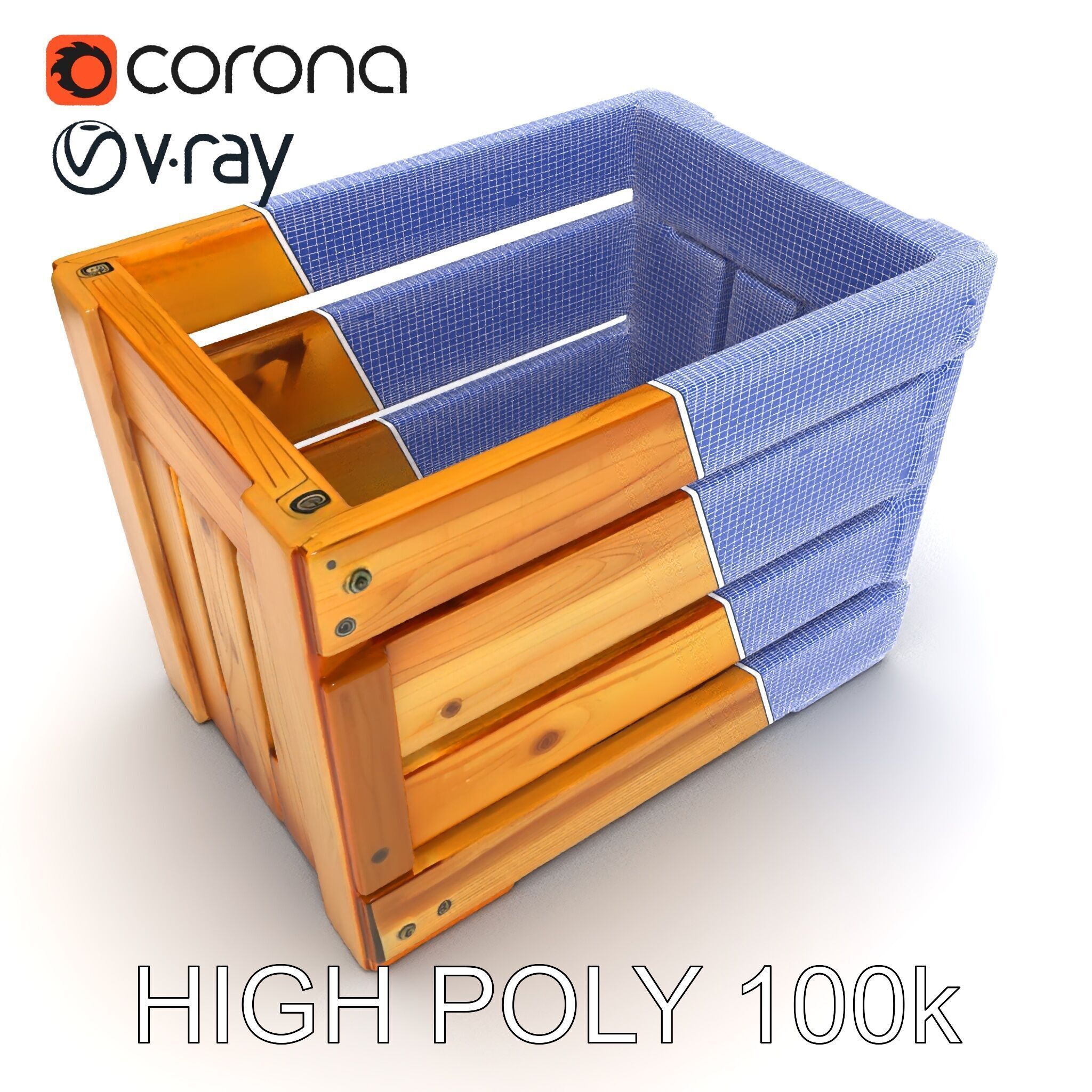 Wooden Crate Model Pack with Detailed Textures Low-poly 3D model_13
