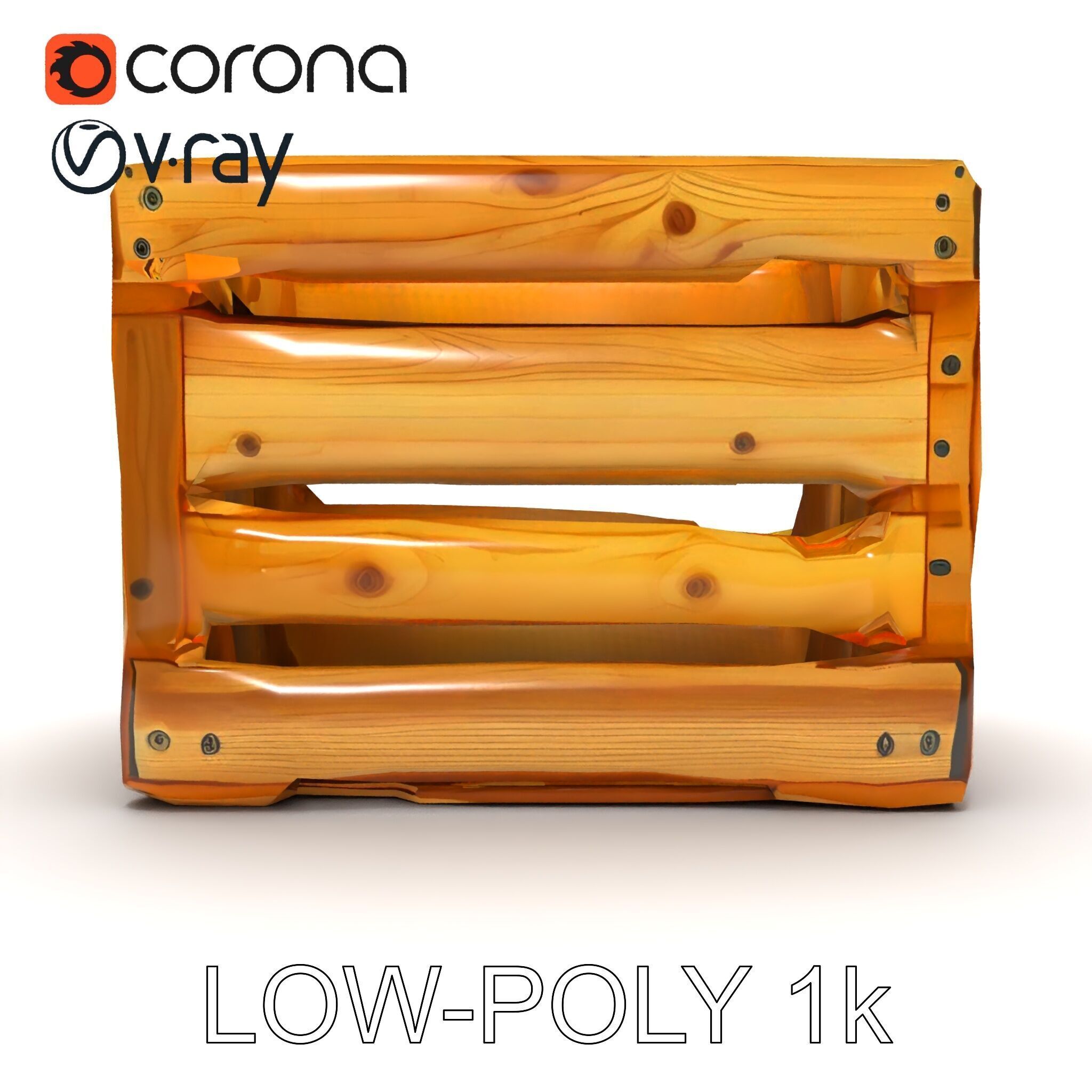 Wooden Crate Model Pack with Detailed Textures Low-poly 3D model_33