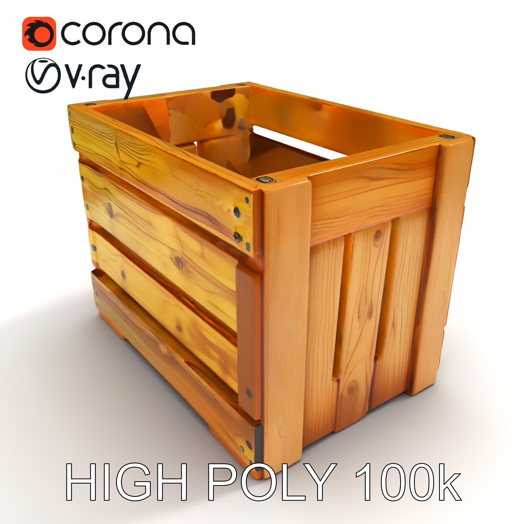 Wooden Crate Model Pack with Detailed Textures Low-poly 3D model_31