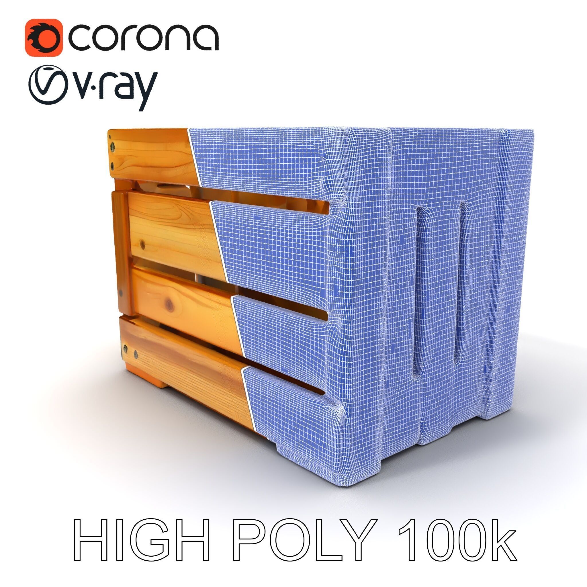 Wooden Crate Model Pack with Detailed Textures Low-poly 3D model_3