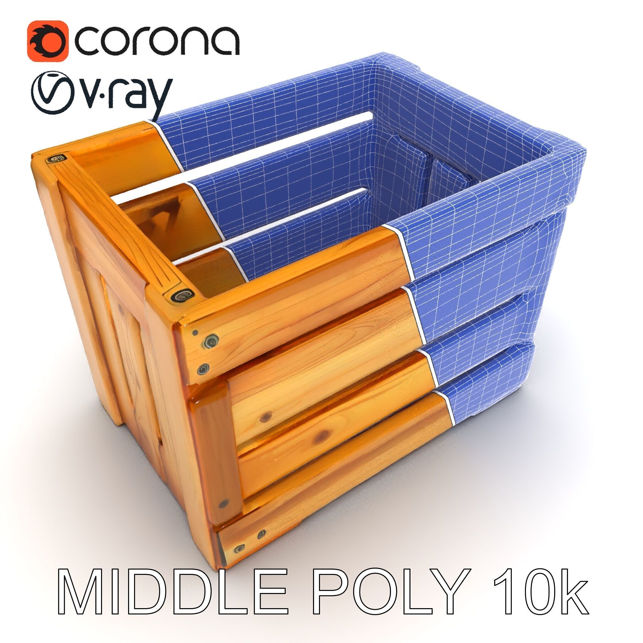 Wooden Crate Model Pack with Detailed Textures Low-poly 3D model_6