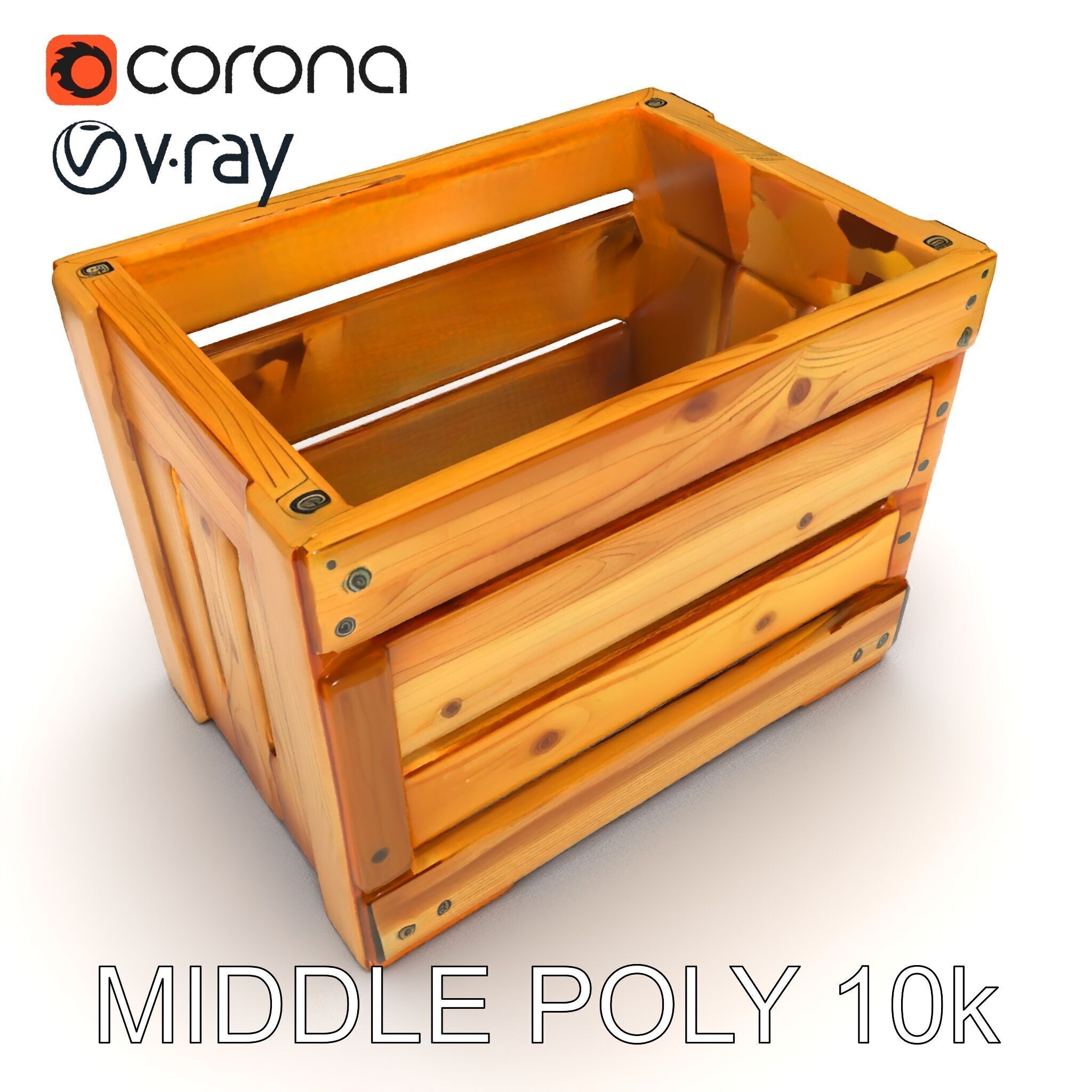 Wooden Crate Model Pack with Detailed Textures Low-poly 3D model_32