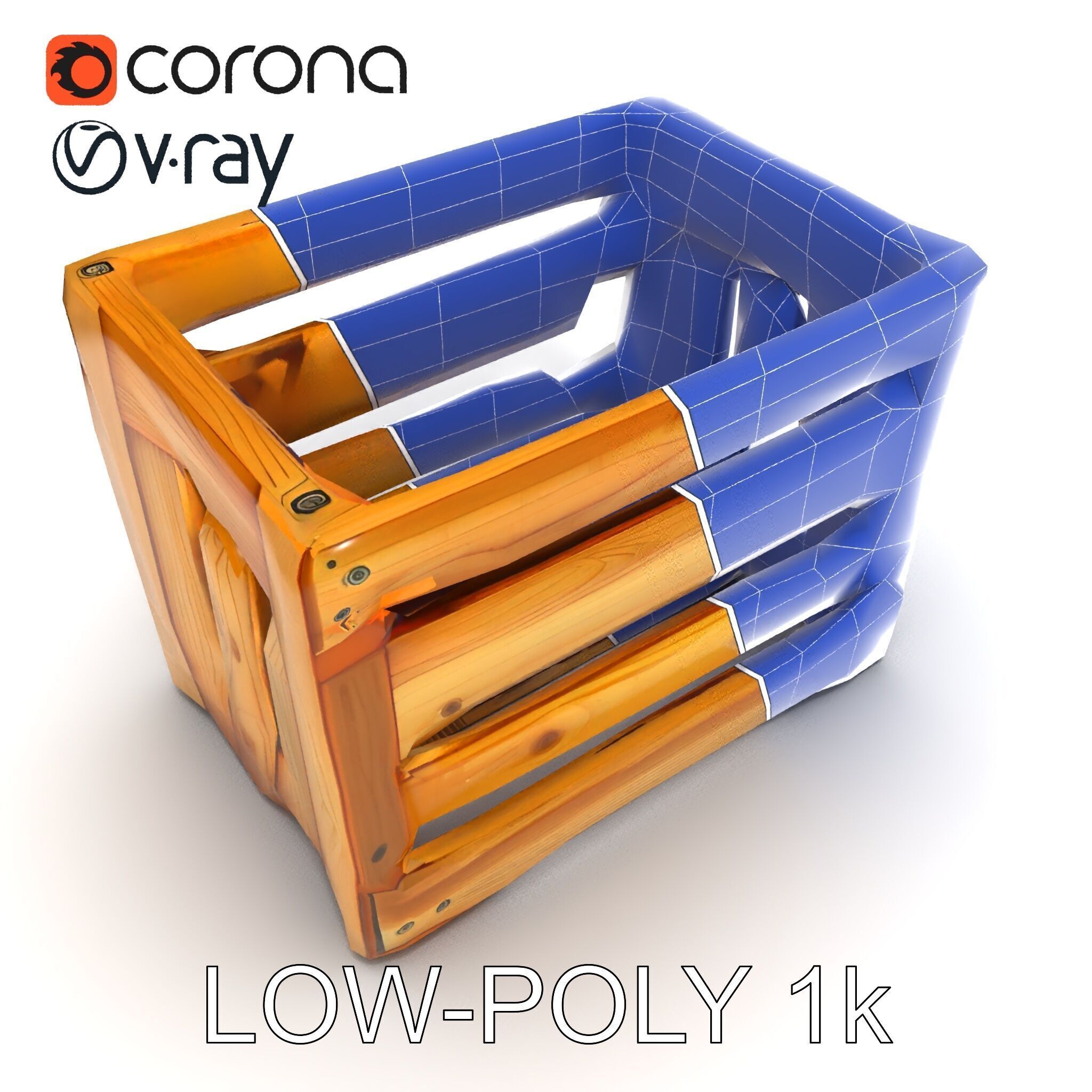 Wooden Crate Model Pack with Detailed Textures Low-poly 3D model_15