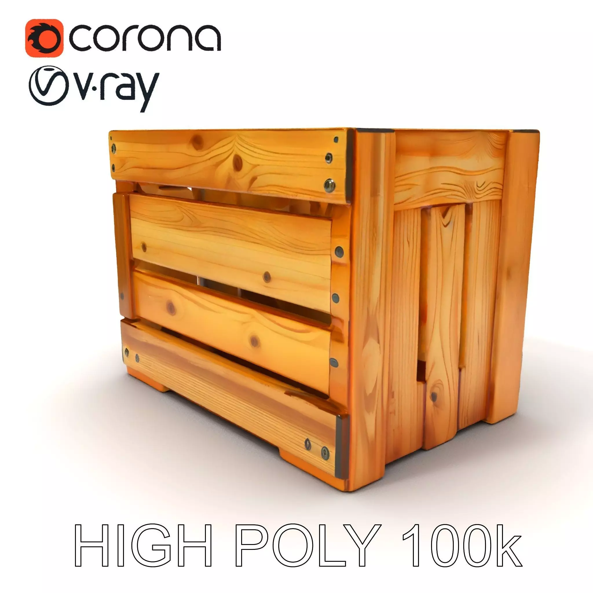 Wooden Crate Model Pack with Detailed Textures Low-poly 3D model_0