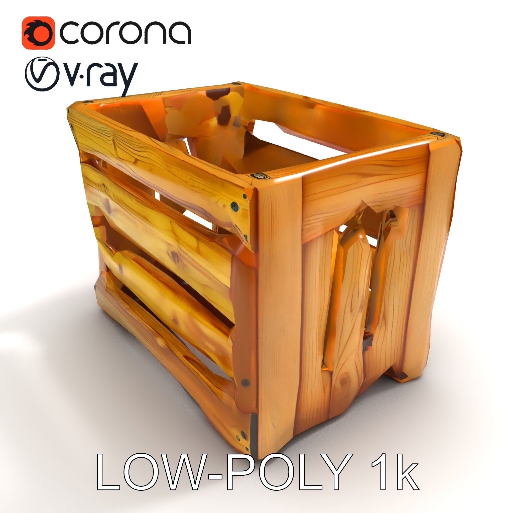Wooden Crate Model Pack with Detailed Textures Low-poly 3D model_17