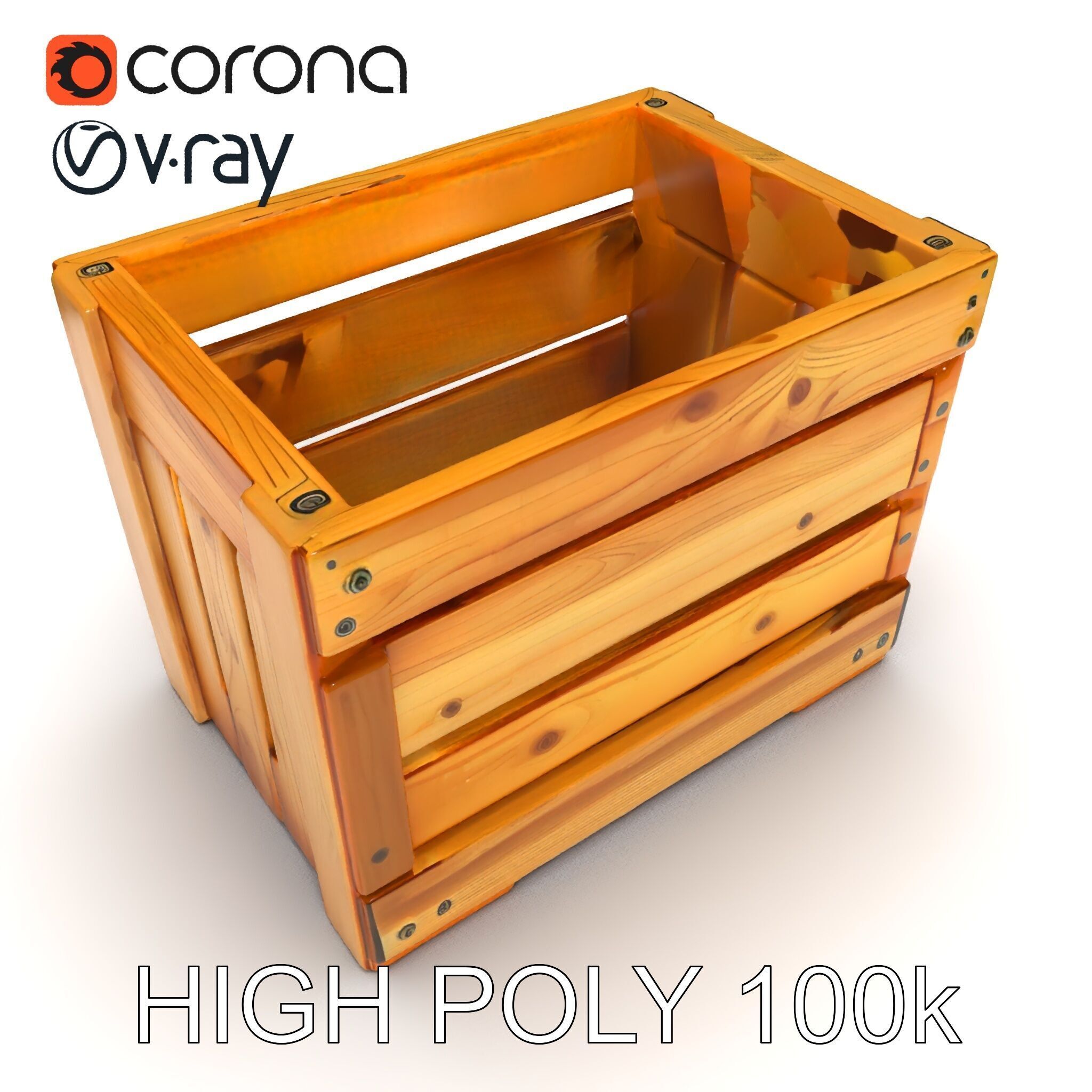 Wooden Crate Model Pack with Detailed Textures Low-poly 3D model_28