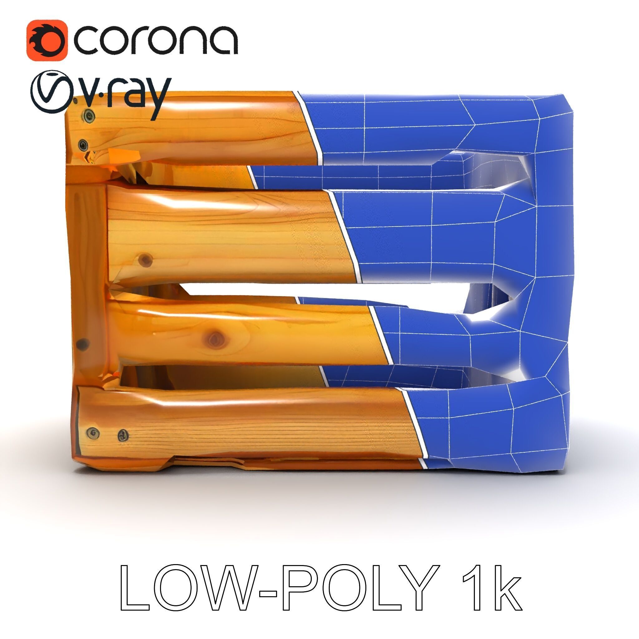 Wooden Crate Model Pack with Detailed Textures Low-poly 3D model_30