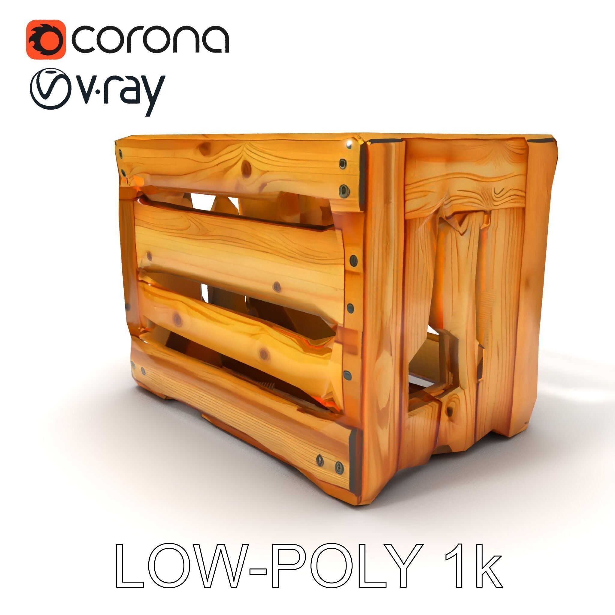Wooden Crate Model Pack with Detailed Textures Low-poly 3D model_19