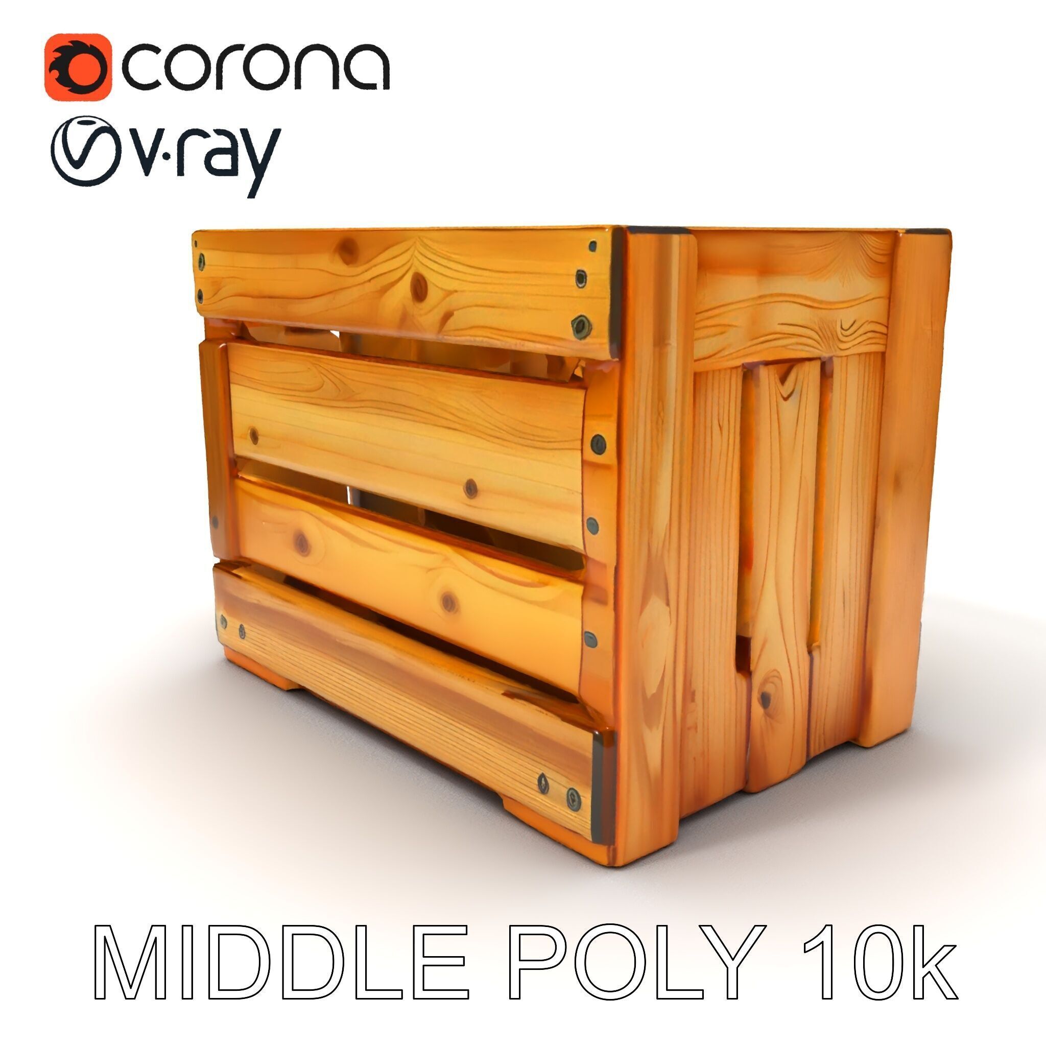 Wooden Crate Model Pack with Detailed Textures Low-poly 3D model_18