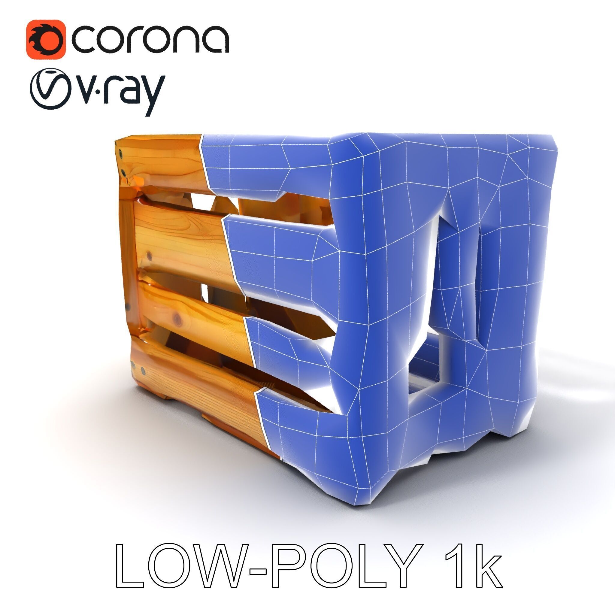 Wooden Crate Model Pack with Detailed Textures Low-poly 3D model_24