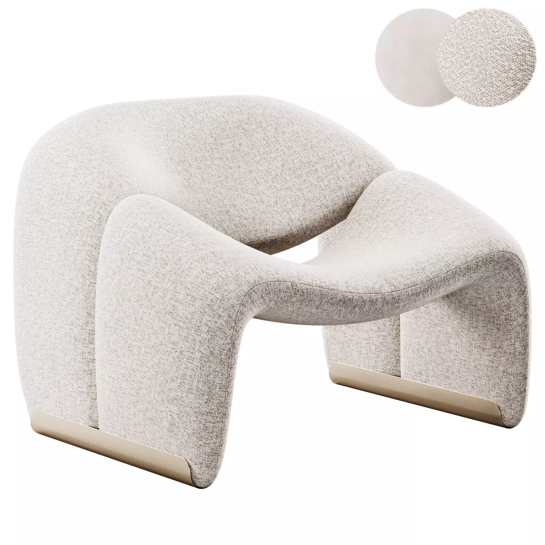 Groovy Lounge Chair By Pierre Paulin 3D model_0