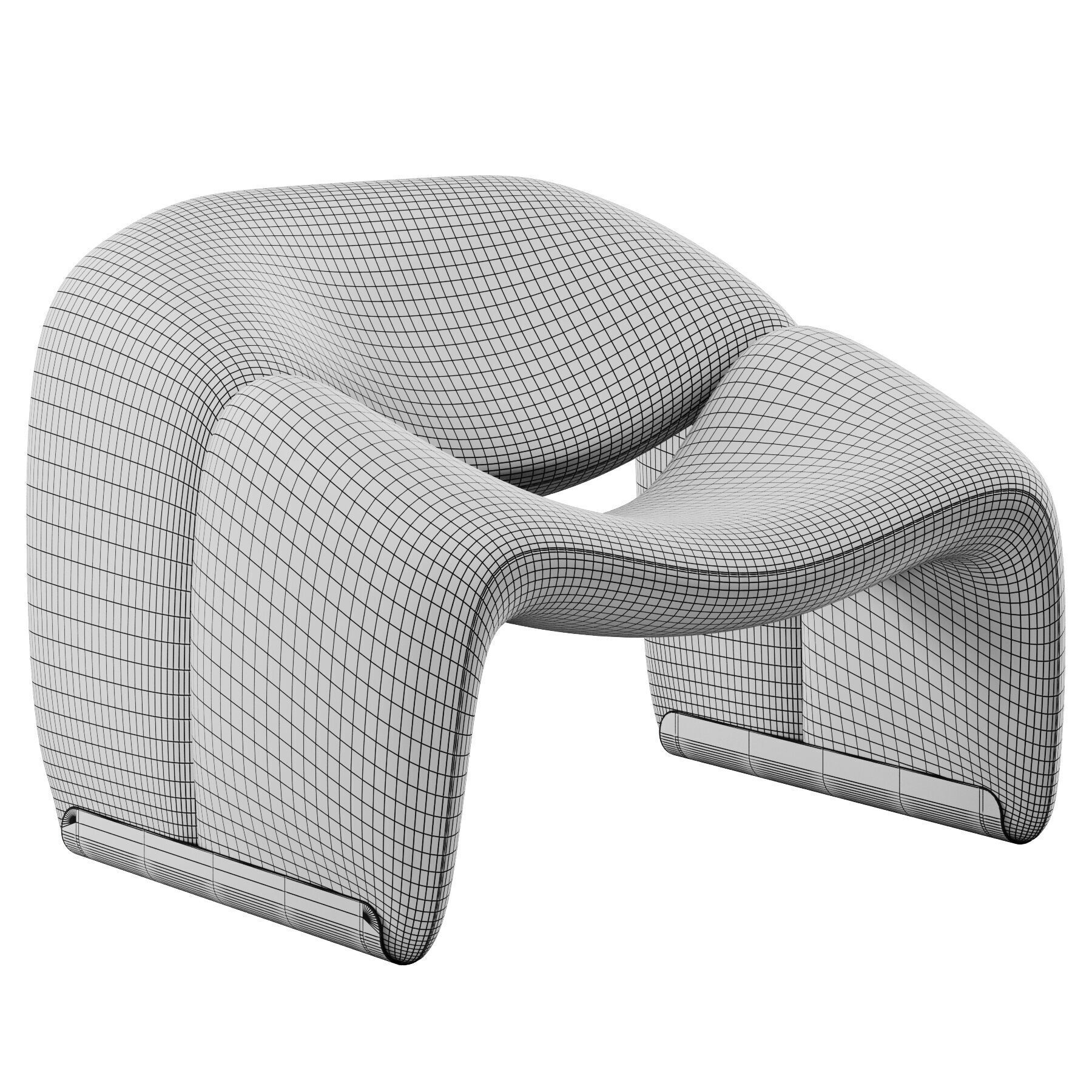 Groovy Lounge Chair By Pierre Paulin 3D model_4