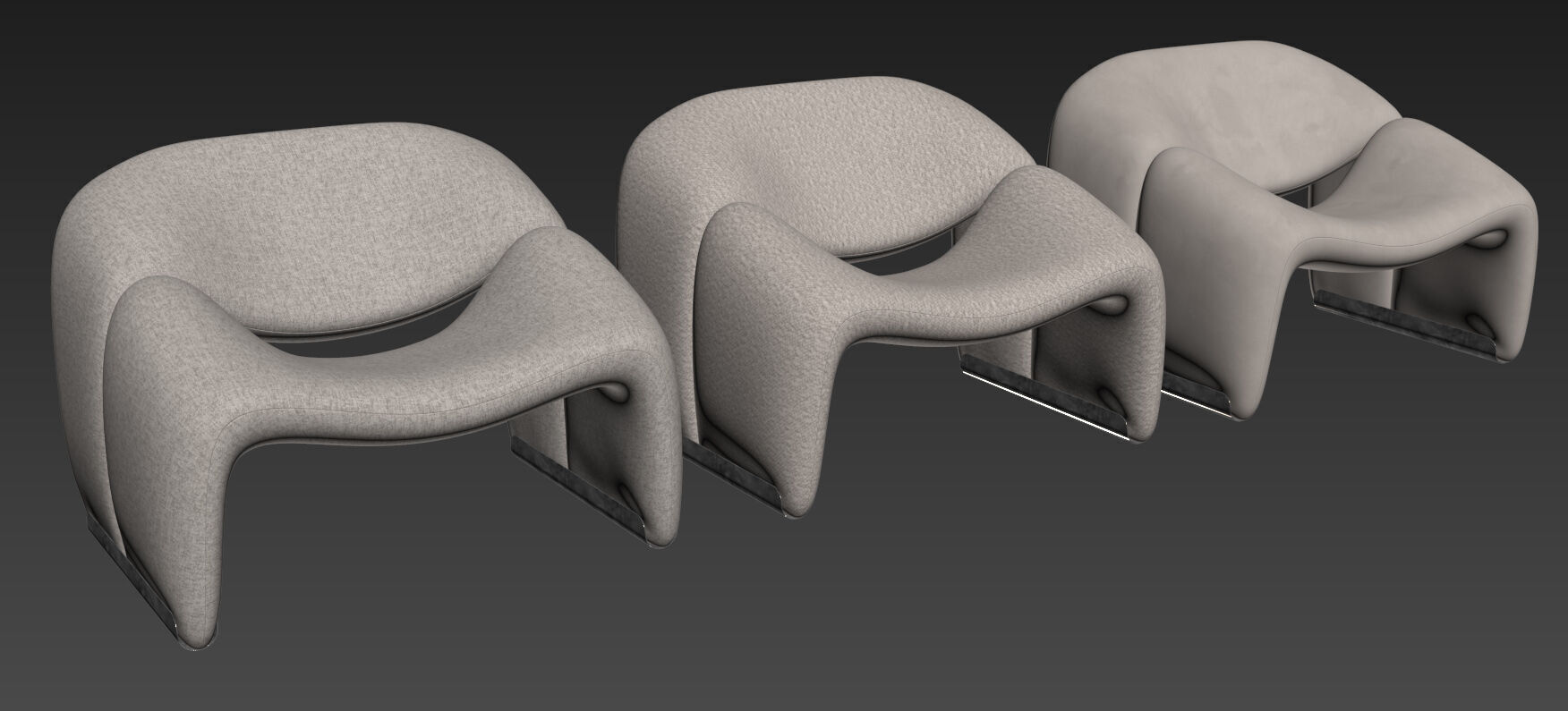 Groovy Lounge Chair By Pierre Paulin 3D model_6