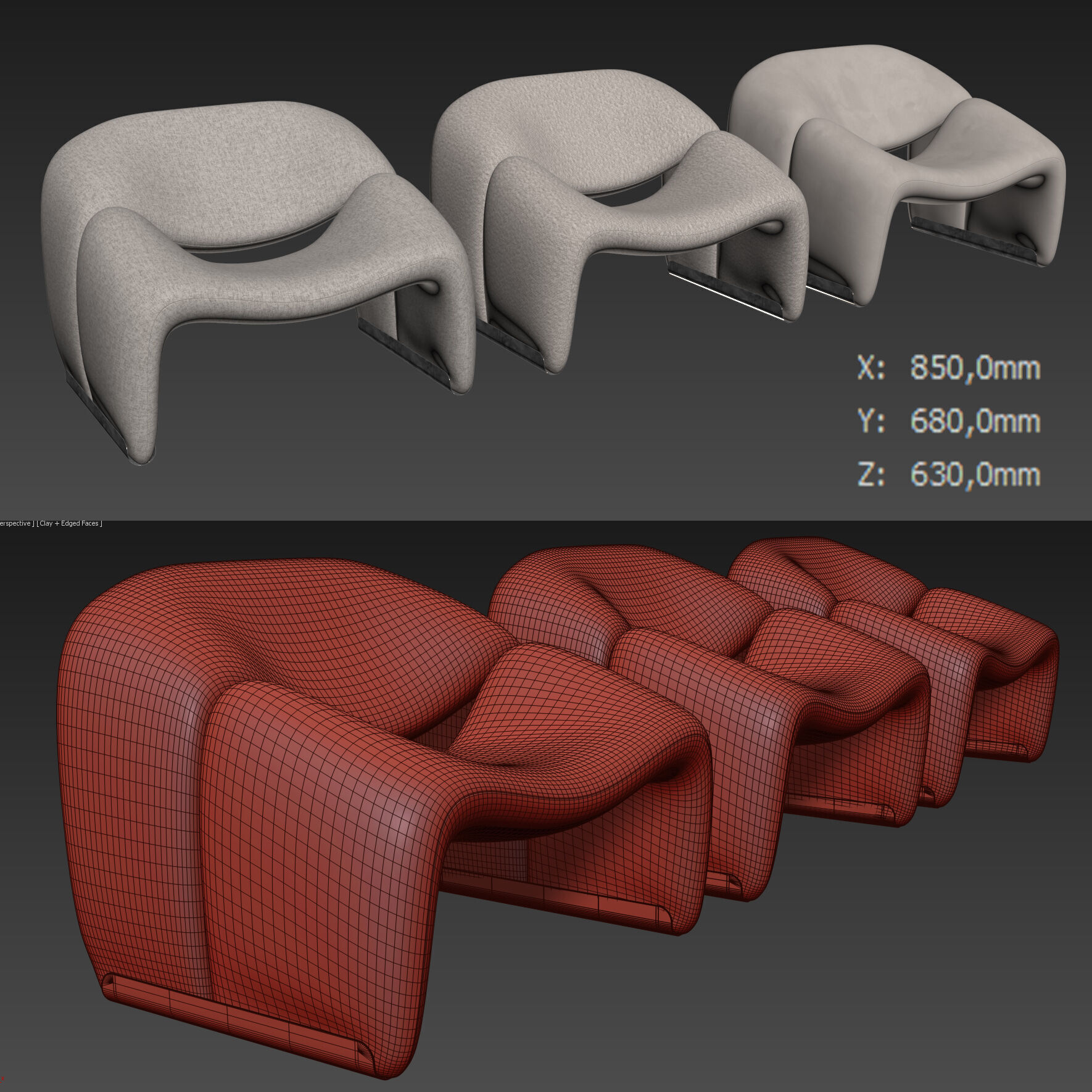 Groovy Lounge Chair By Pierre Paulin 3D model_5