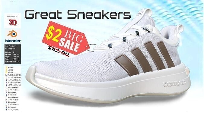 Great Sneakers 3D Model 3D model