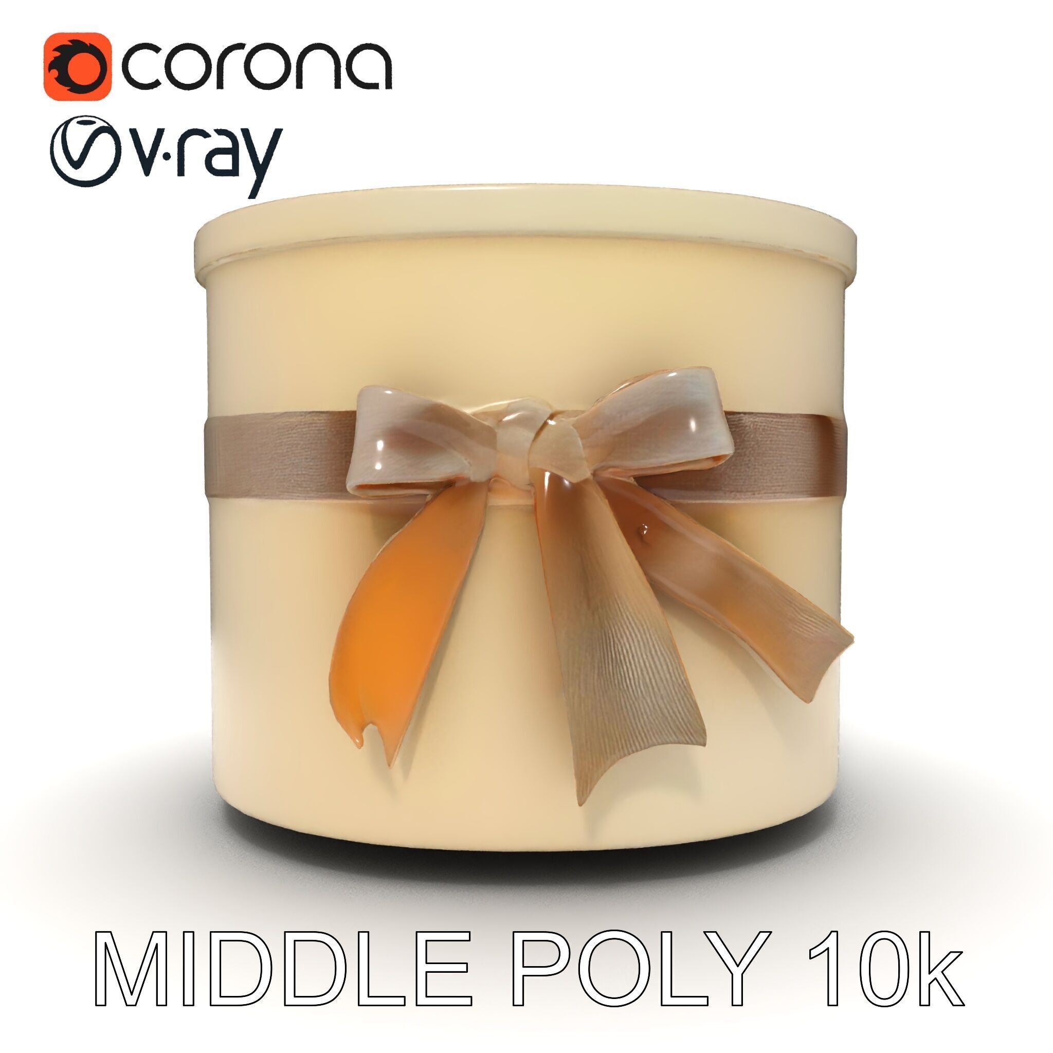Elegant Gift Box with Ribbon model pack Low-poly 3D model_9
