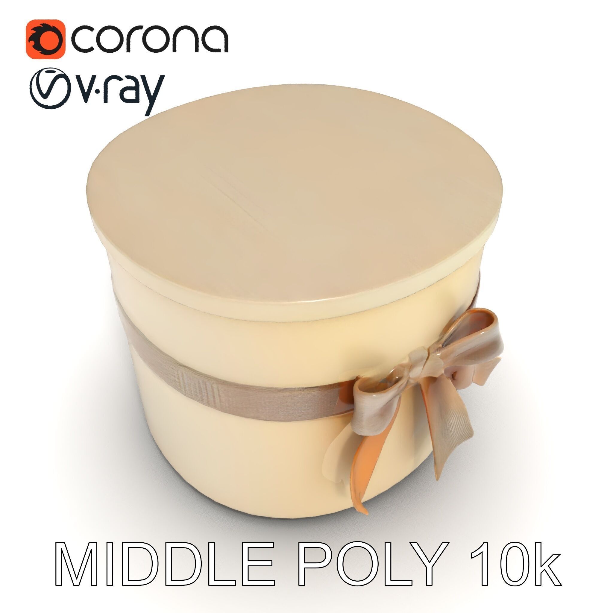 Elegant Gift Box with Ribbon model pack Low-poly 3D model_16