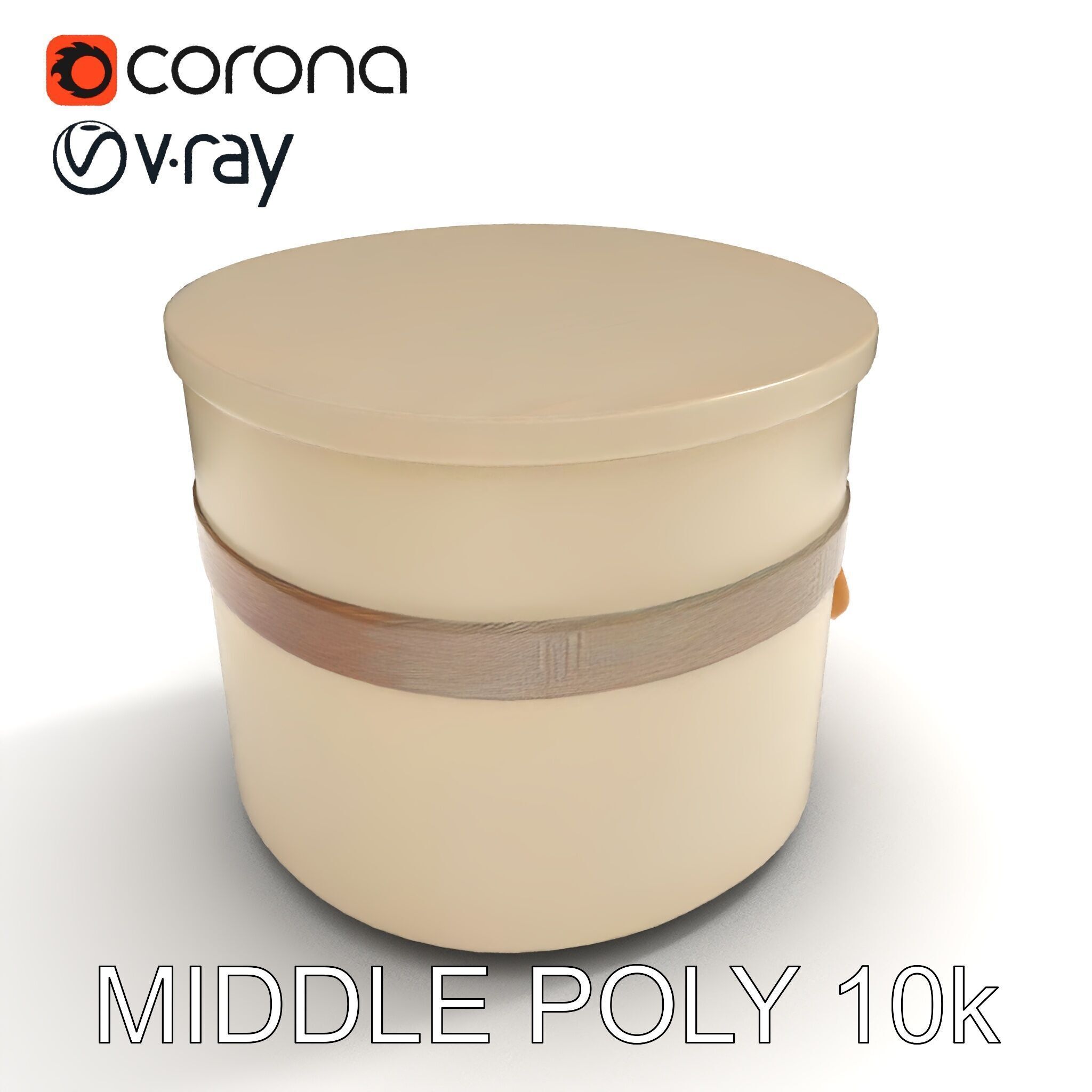 Elegant Gift Box with Ribbon model pack Low-poly 3D model_11