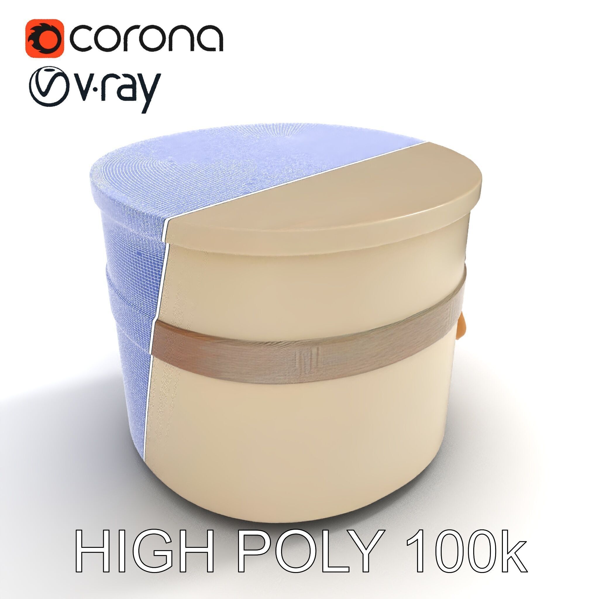 Elegant Gift Box with Ribbon model pack Low-poly 3D model_35