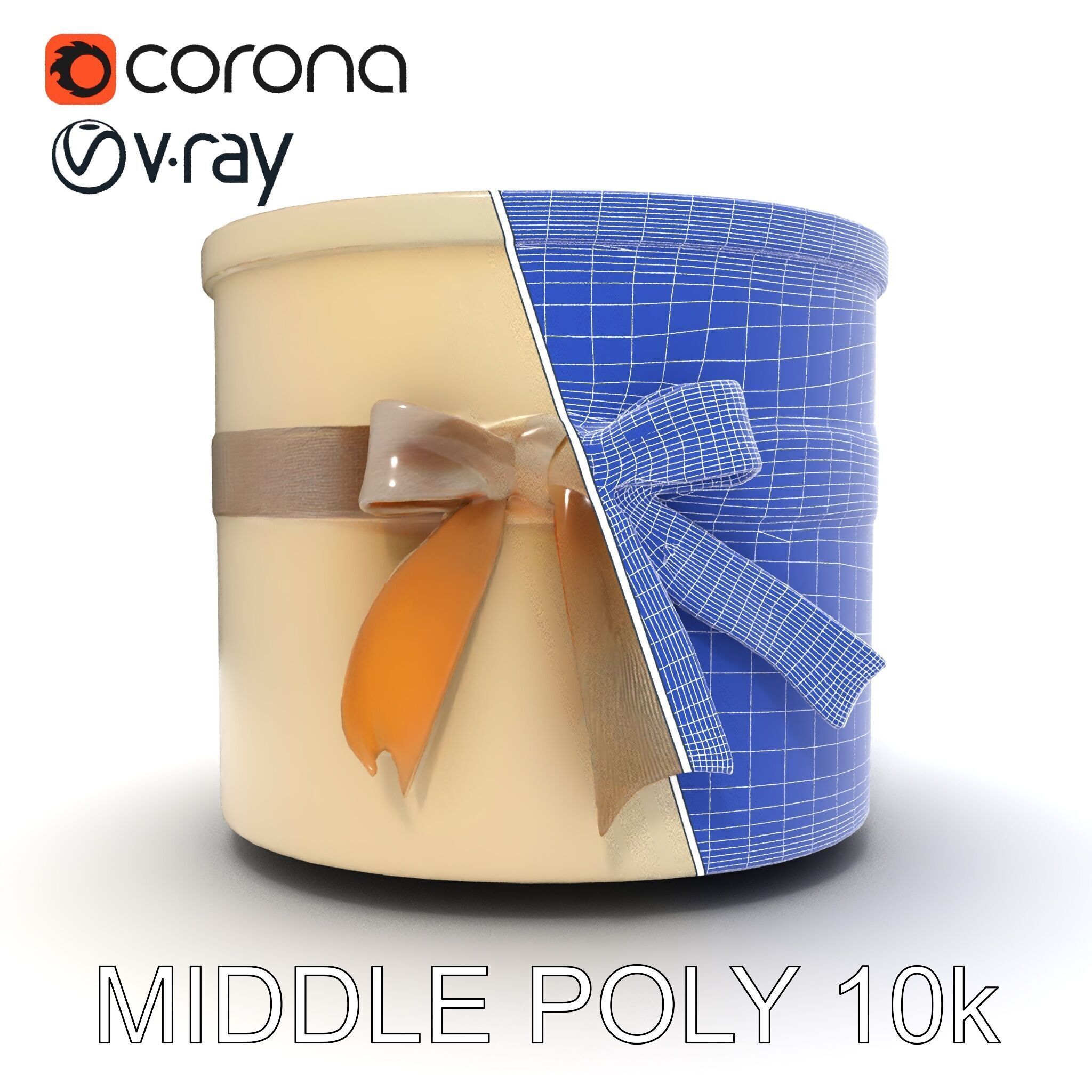 Elegant Gift Box with Ribbon model pack Low-poly 3D model_29