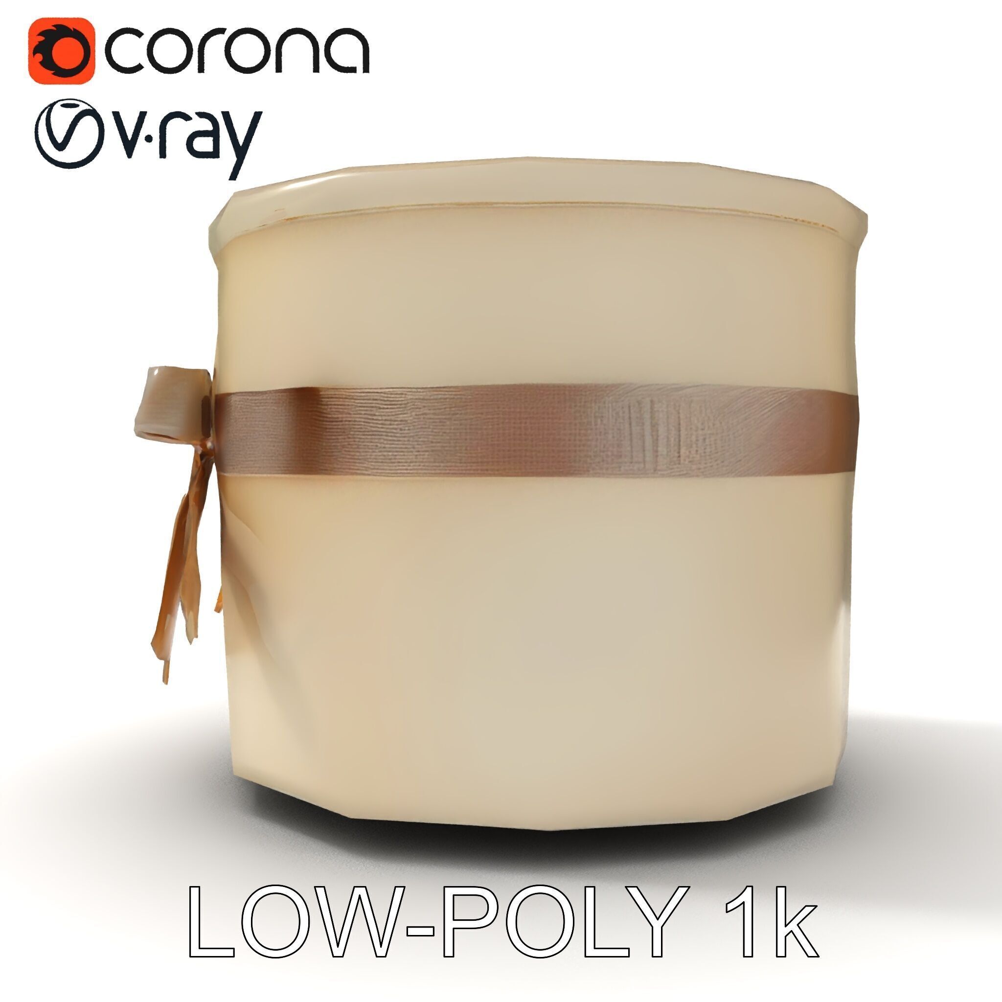 Elegant Gift Box with Ribbon model pack Low-poly 3D model_14