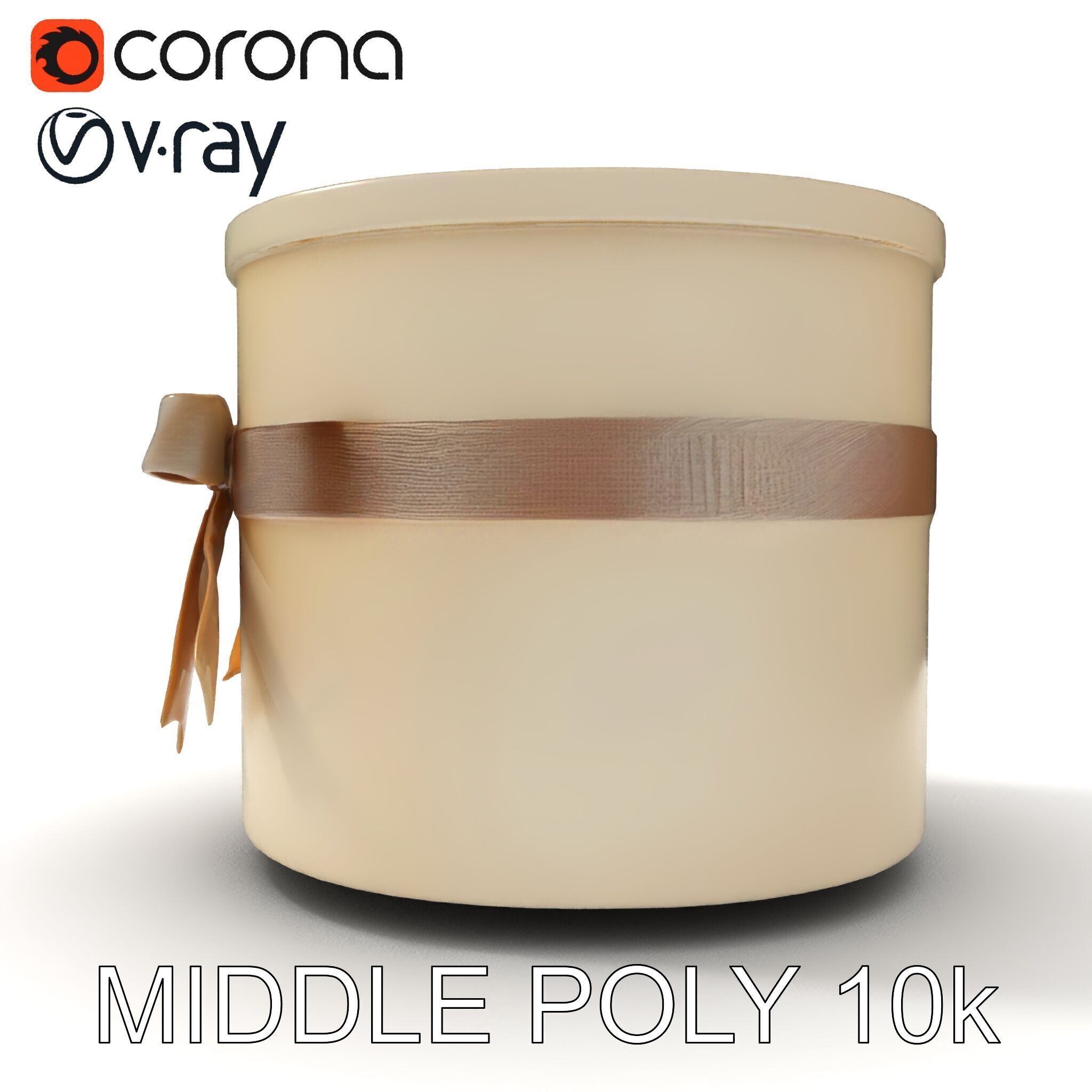 Elegant Gift Box with Ribbon model pack Low-poly 3D model_23