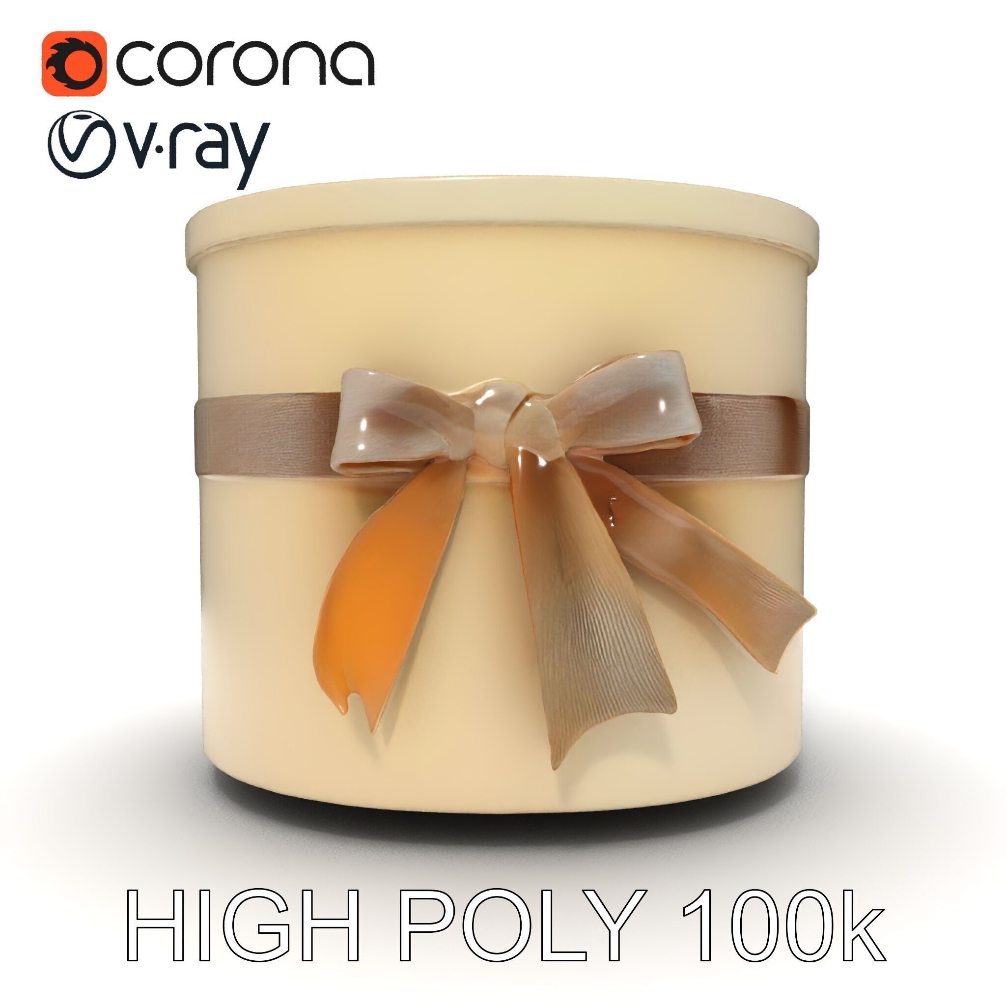Elegant Gift Box with Ribbon model pack Low-poly 3D model_18