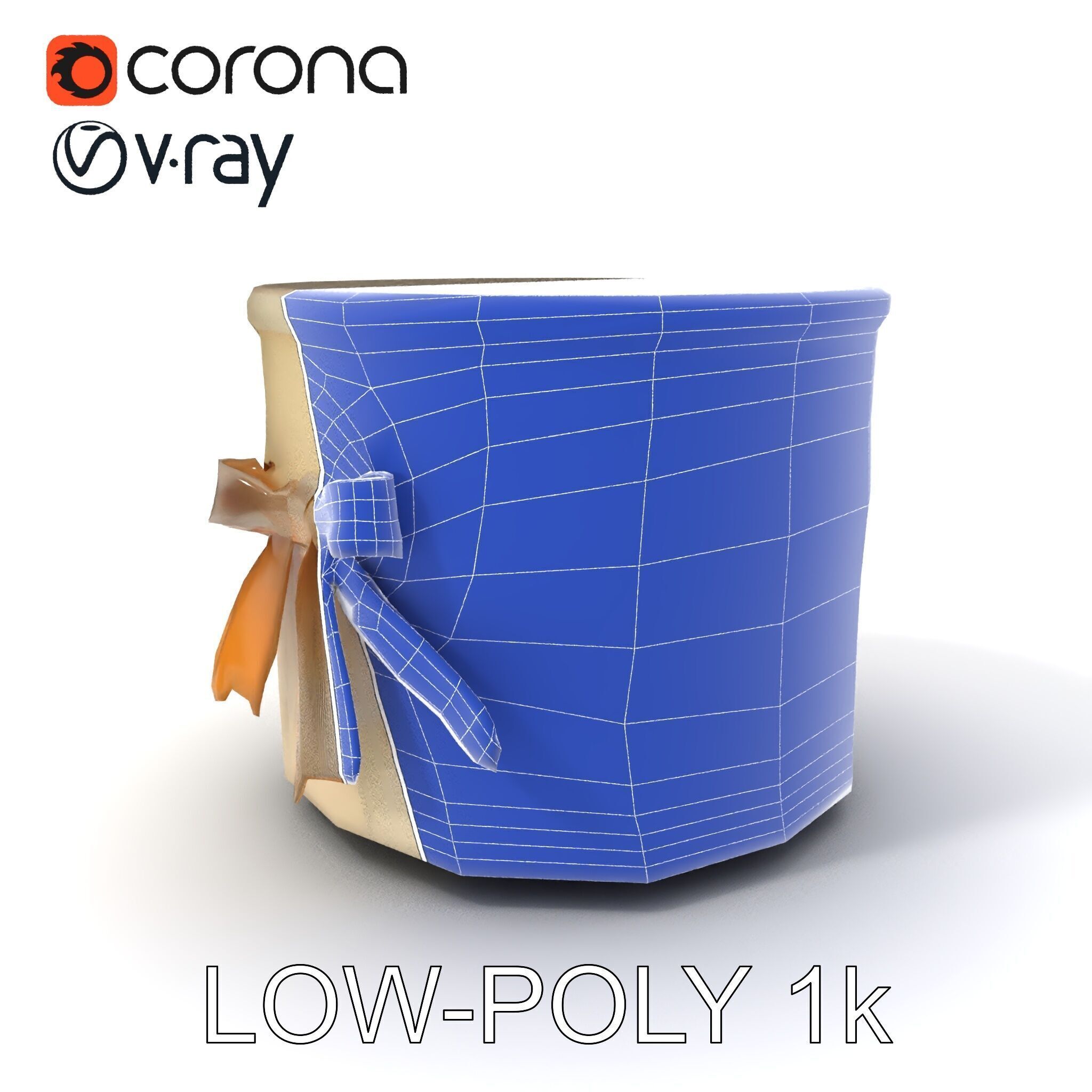 Elegant Gift Box with Ribbon model pack Low-poly 3D model_17