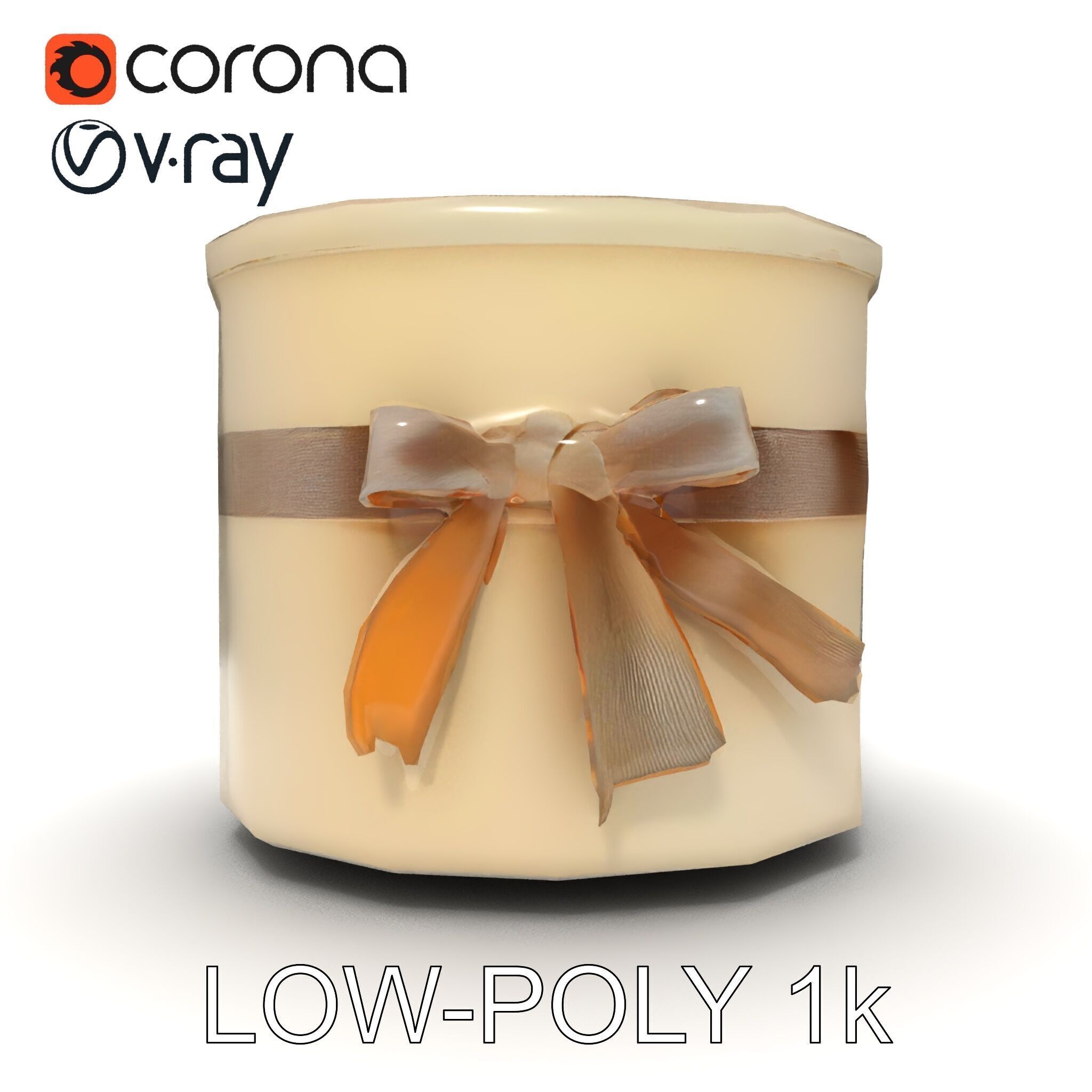 Elegant Gift Box with Ribbon model pack Low-poly 3D model_10