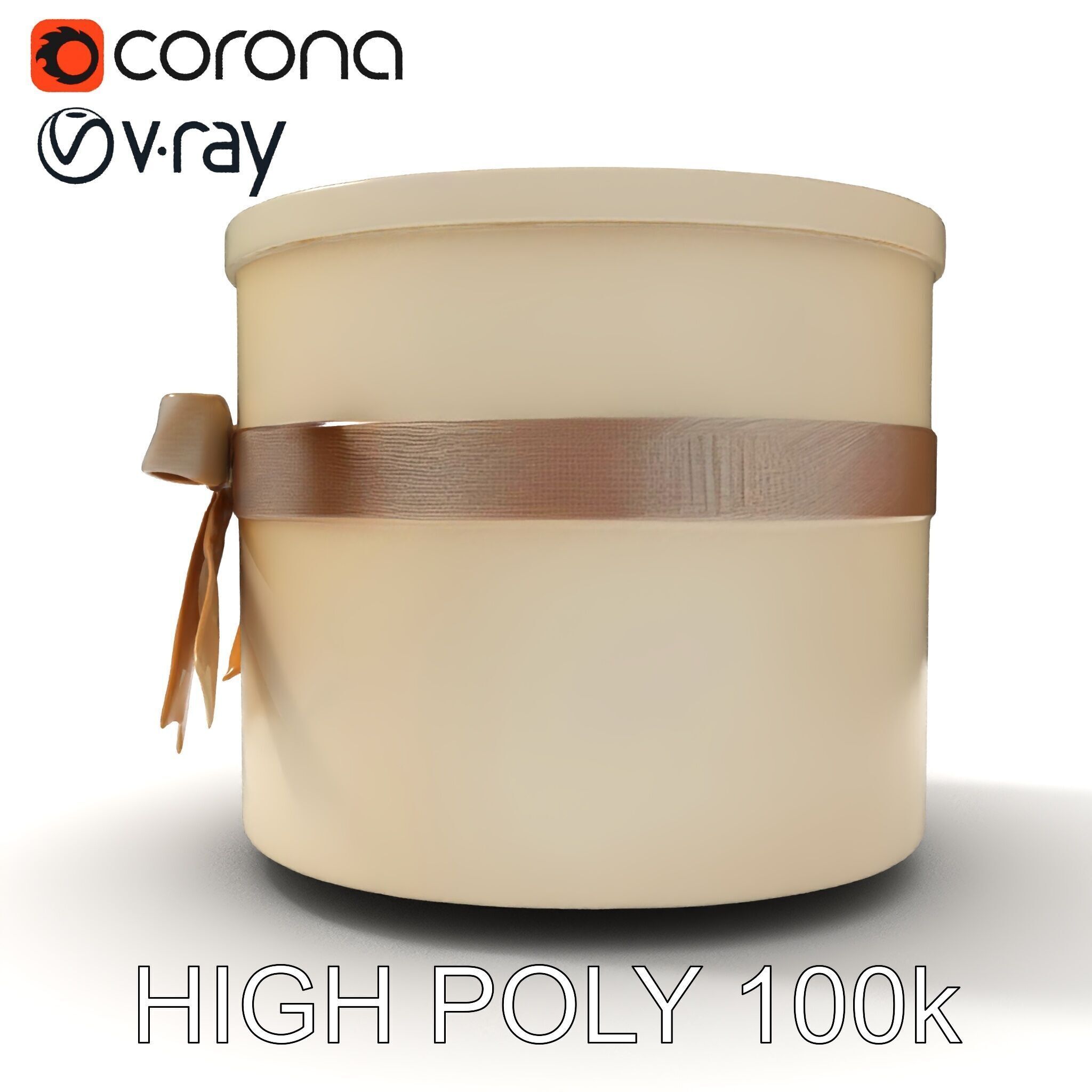 Elegant Gift Box with Ribbon model pack Low-poly 3D model_31