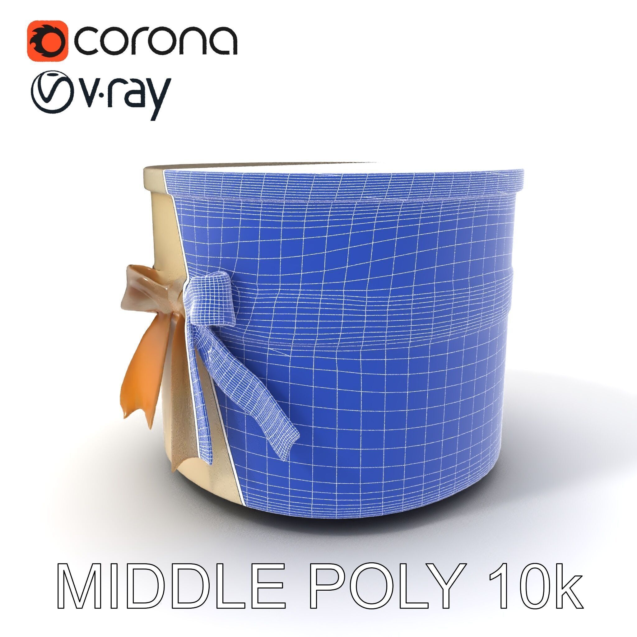 Elegant Gift Box with Ribbon model pack Low-poly 3D model_6