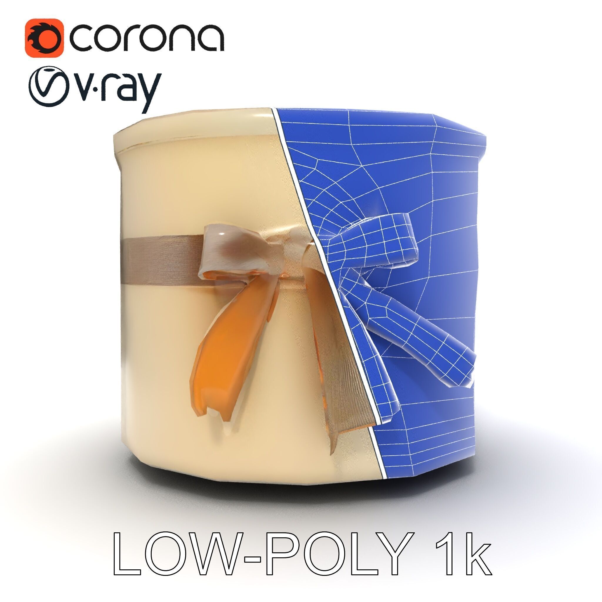 Elegant Gift Box with Ribbon model pack Low-poly 3D model_30