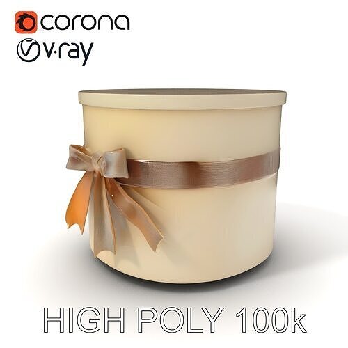 Elegant Gift Box with Ribbon model pack Low-poly 3D model