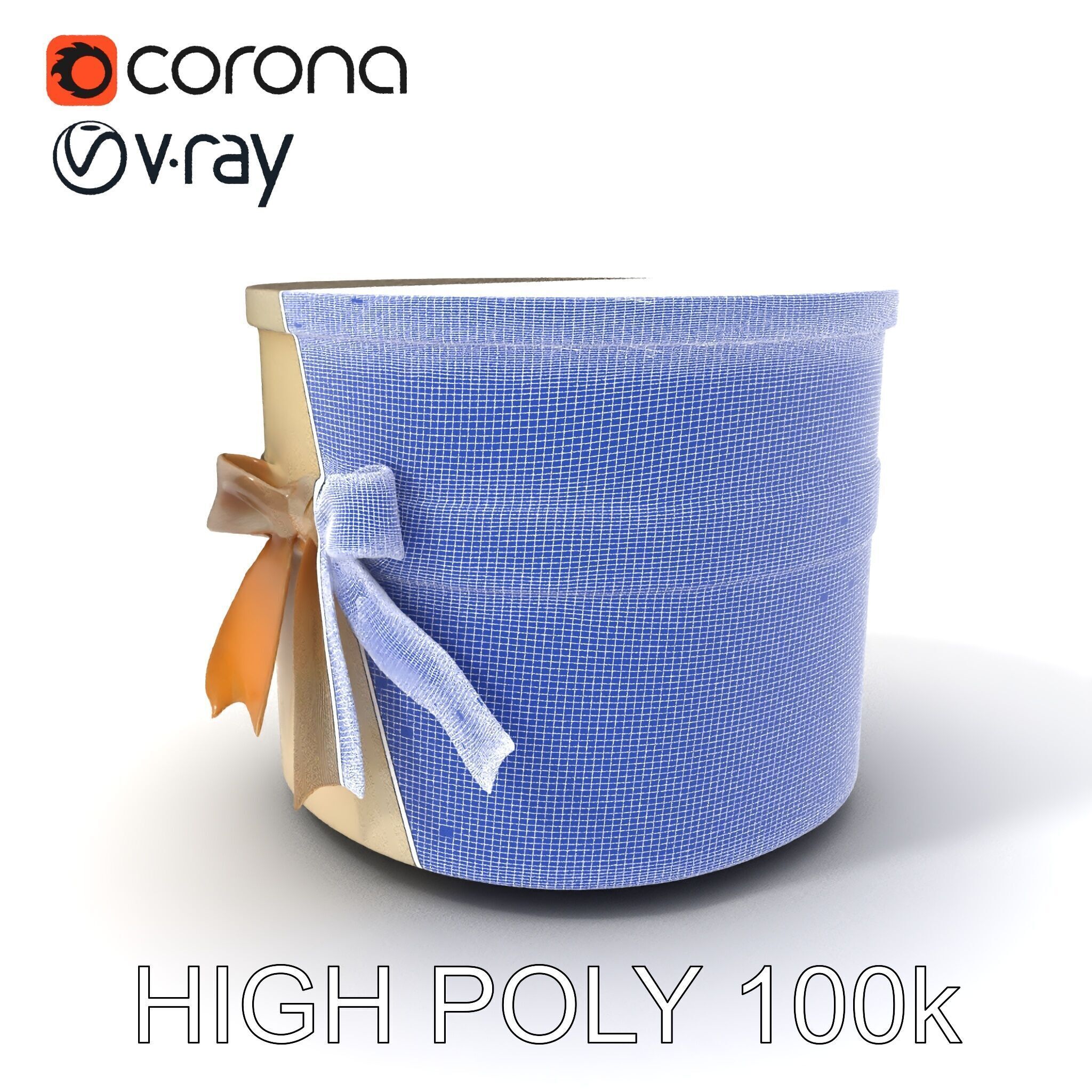 Elegant Gift Box with Ribbon model pack Low-poly 3D model_3