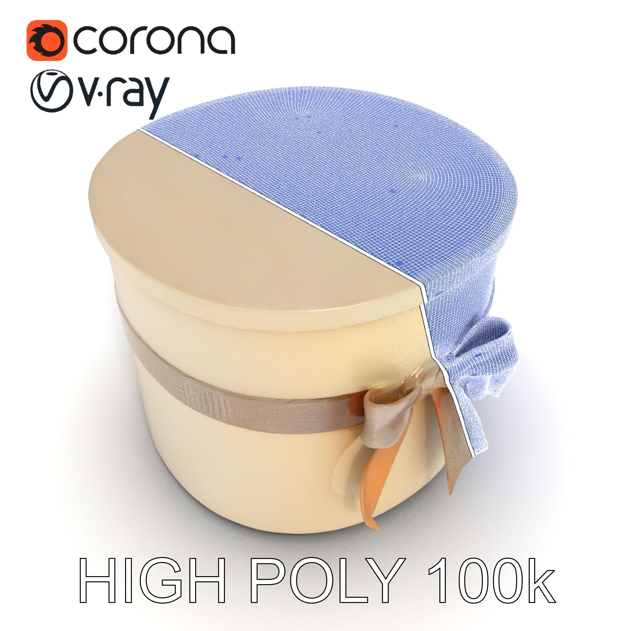 Elegant Gift Box with Ribbon model pack Low-poly 3D model_28