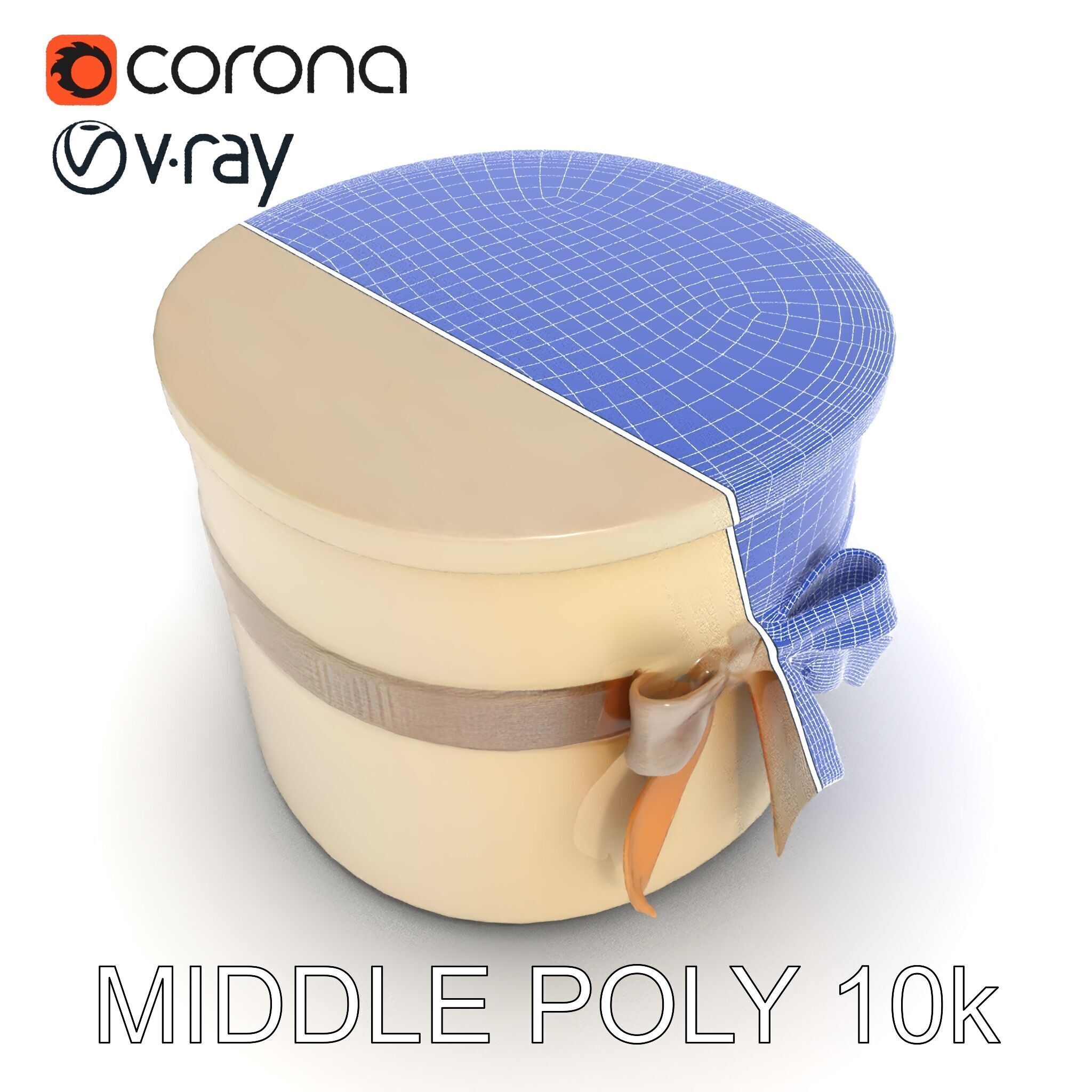 Elegant Gift Box with Ribbon model pack Low-poly 3D model_26