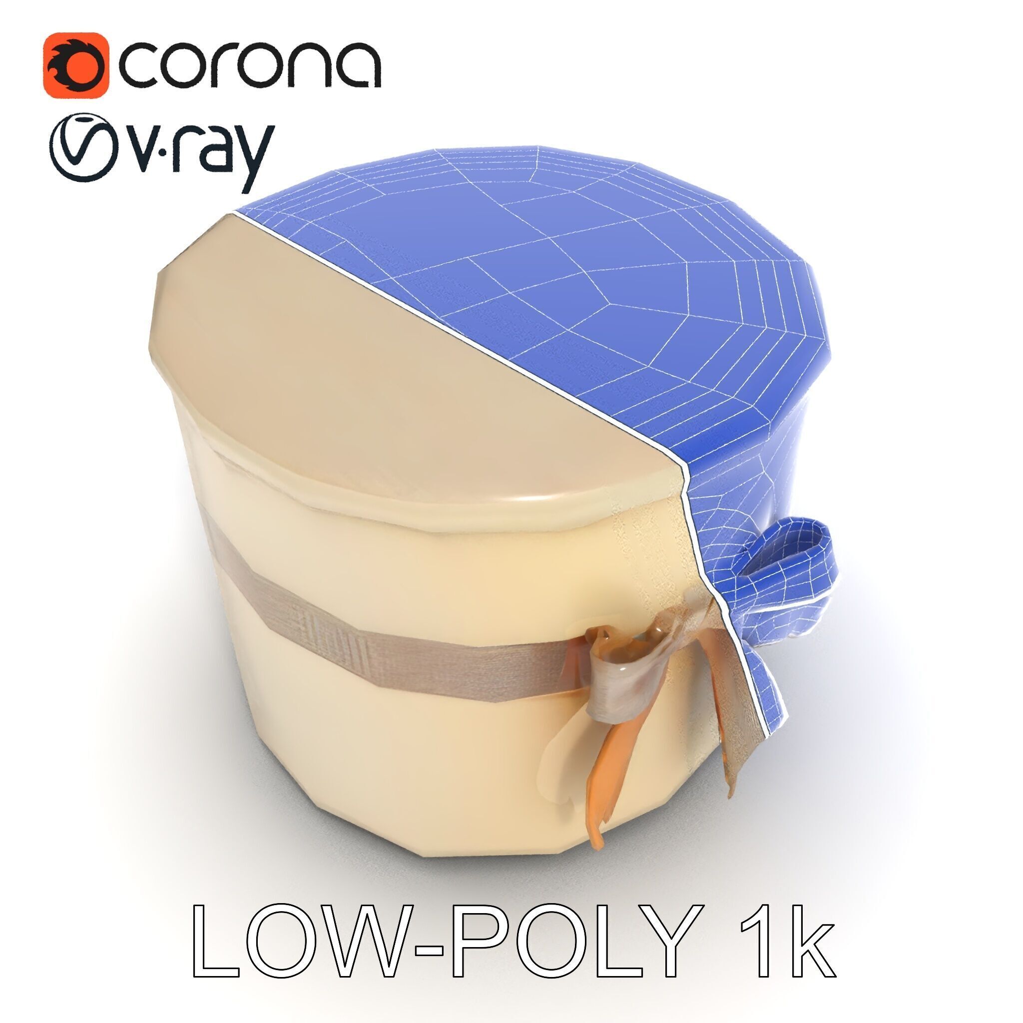 Elegant Gift Box with Ribbon model pack Low-poly 3D model_12