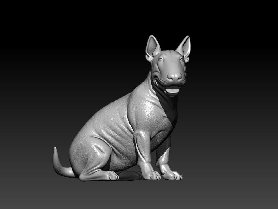 Bull Terrier dog model - 3D print 3D print model_1
