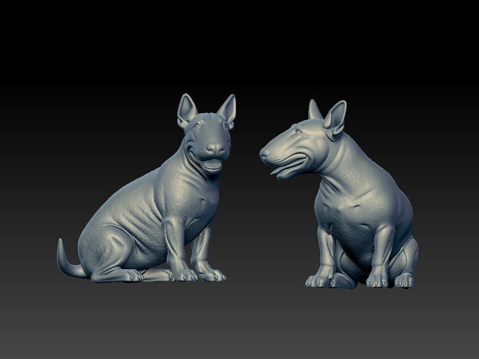 Bull Terrier dog model - 3D print 3D print model_2
