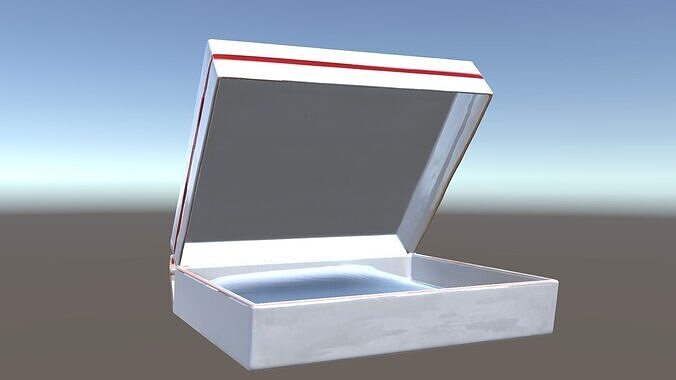 Pizza Box with Red Stripes Model Pack Low-poly 3D model 5