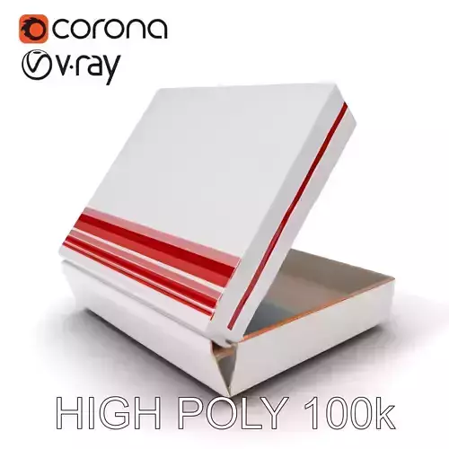 Pizza Box with Red Stripes Model Pack Low-poly 3D model