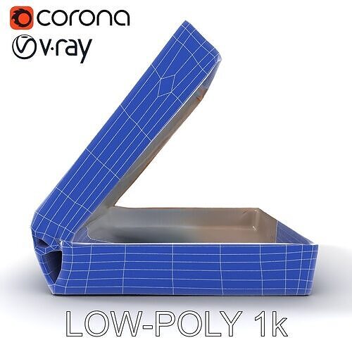 Pizza Box with Red Stripes Model Pack Low-poly 3D model 7