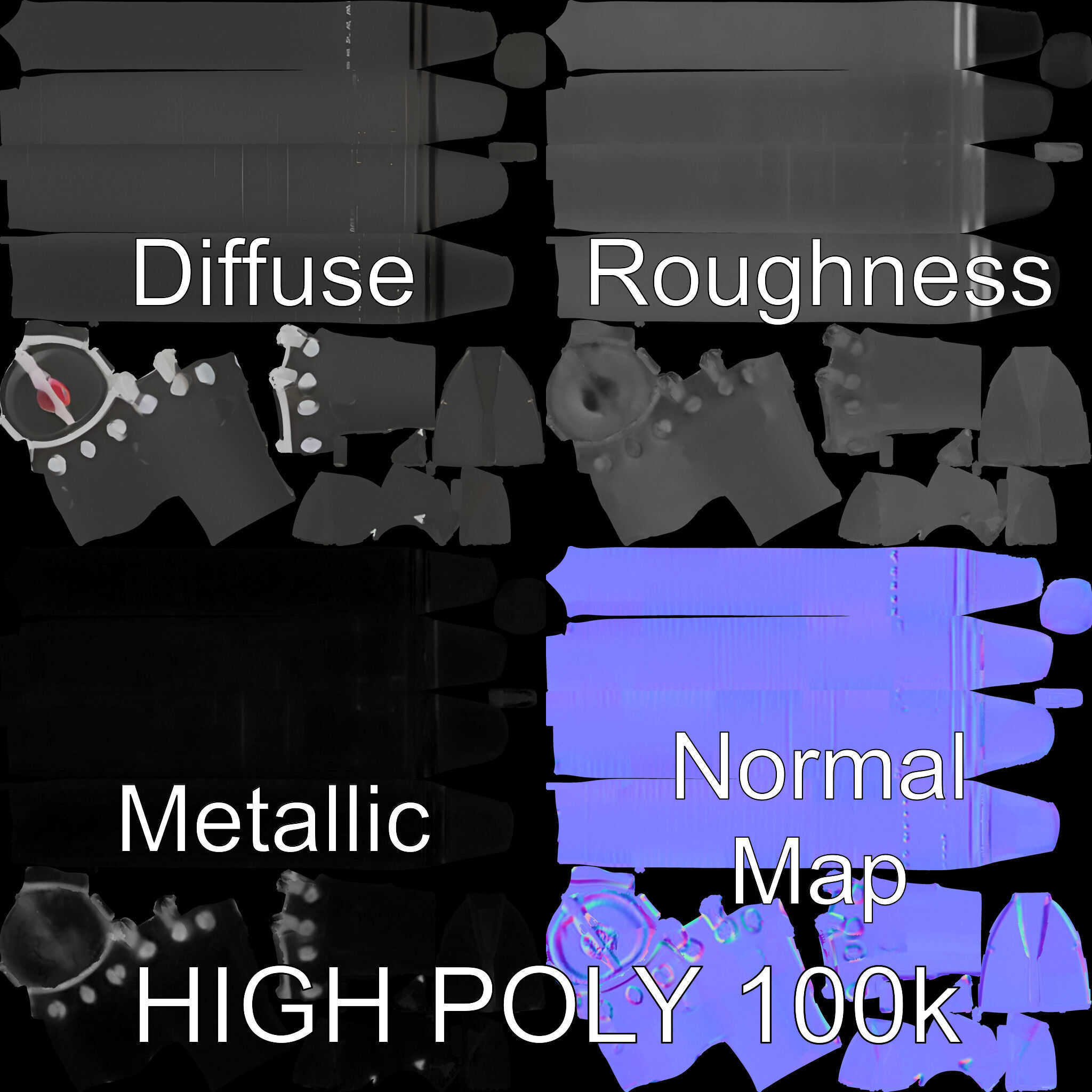 Torpedo Model Pack with HighDetail Features Low-poly 3D model_2