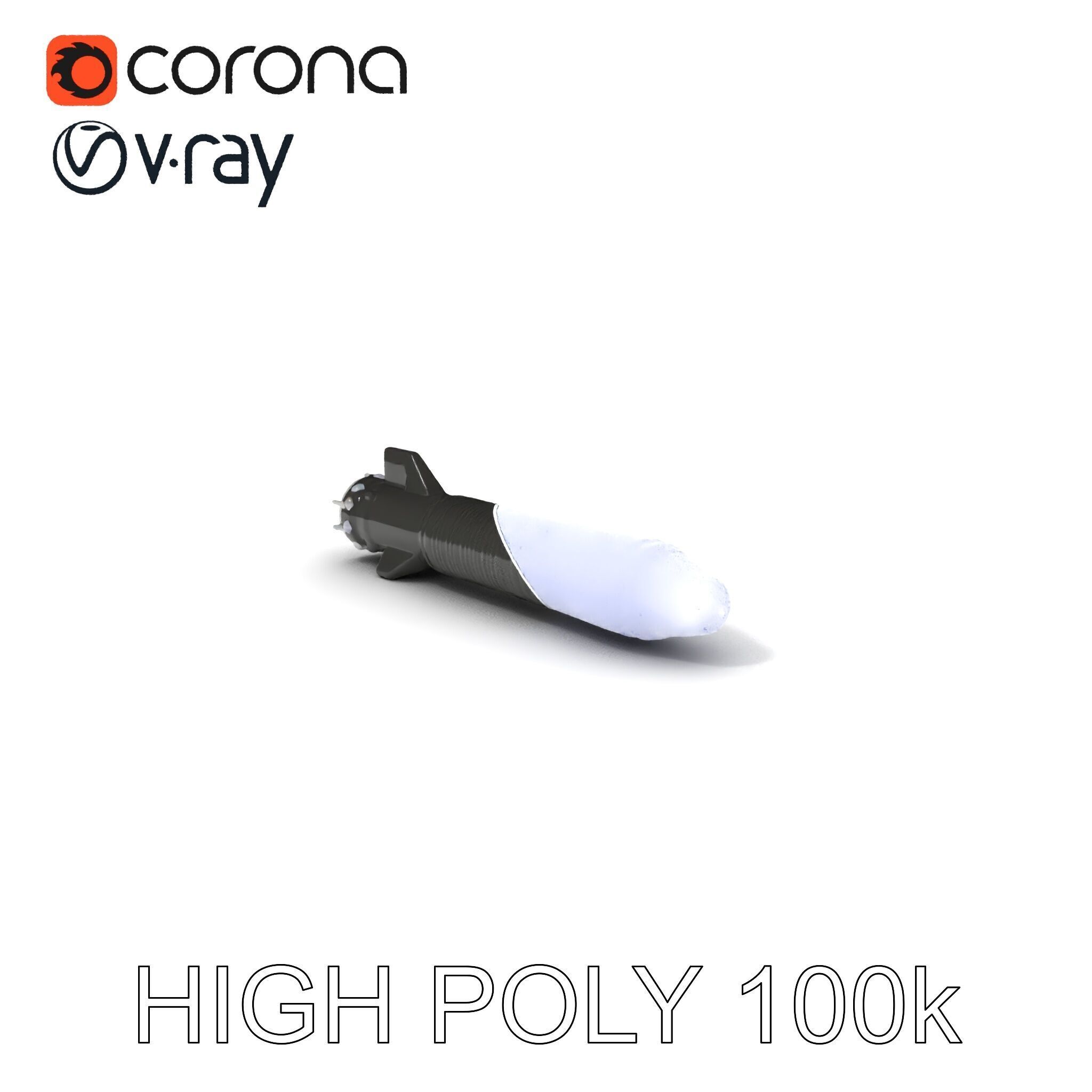 Torpedo Model Pack with HighDetail Features Low-poly 3D model_3