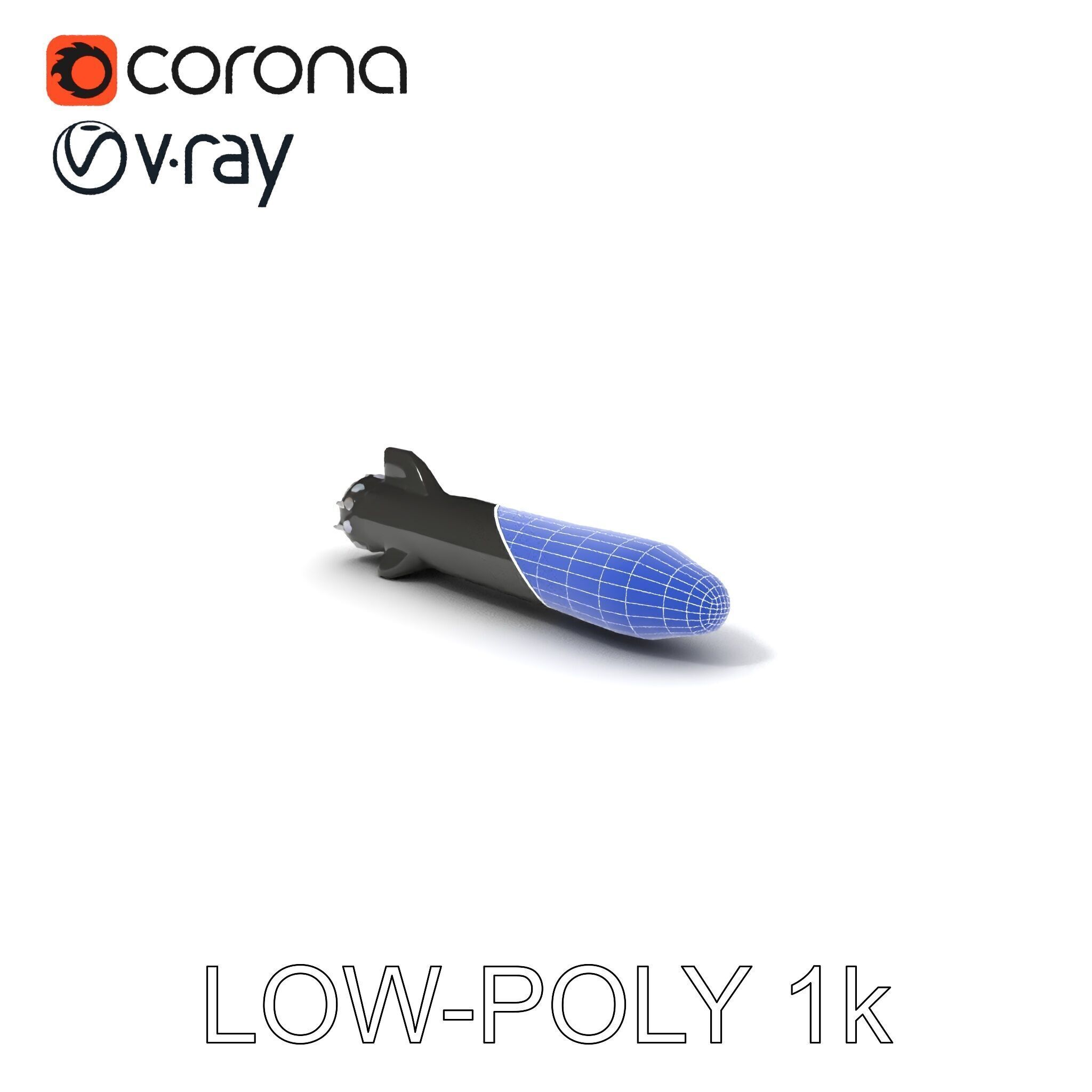 Torpedo Model Pack with HighDetail Features Low-poly 3D model_18