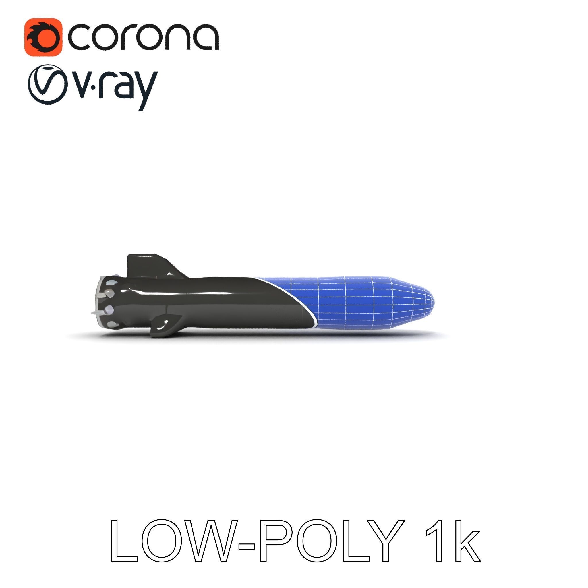 Torpedo Model Pack with HighDetail Features Low-poly 3D model_32